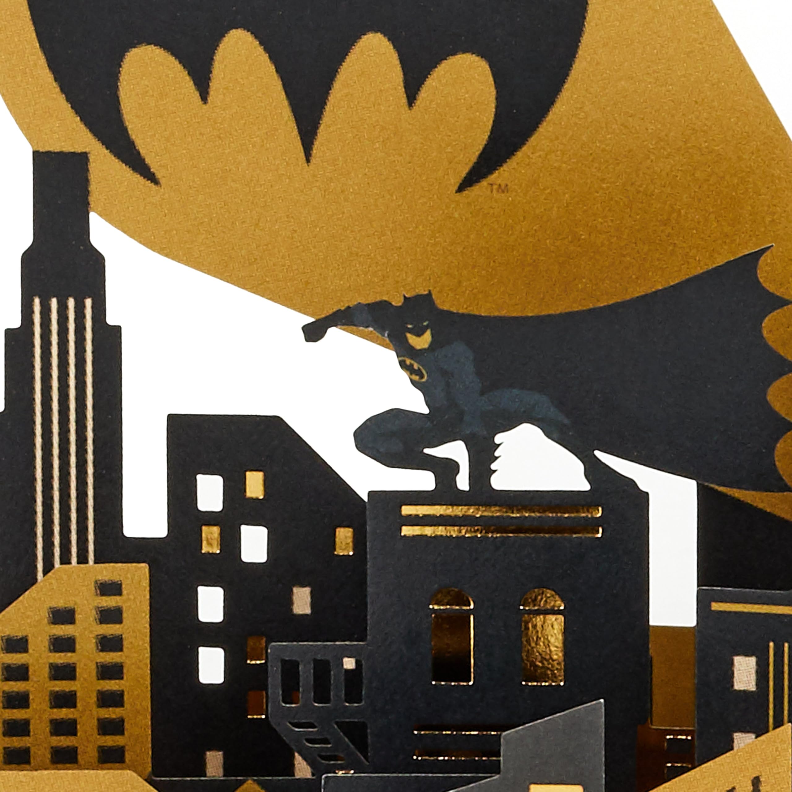 Hallmark Batman 3D Pop-Up Seasonal Card with Gold Foil Details | Birthday, Father's Day 4
