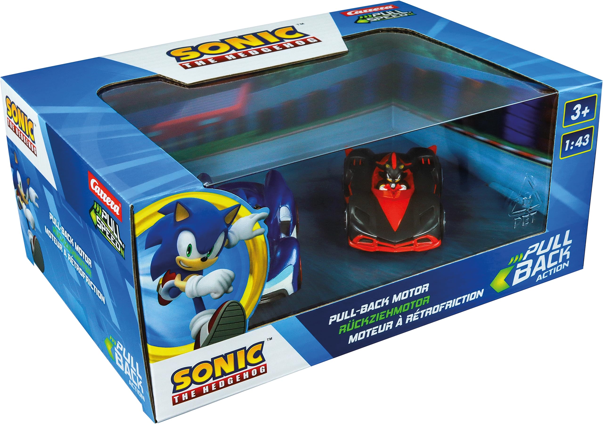 Pull & SPEED Sonic the Hedgehog Twinpack - Sonic vs. Shadow Pull-Back Cars | 2 Pack | 4 Inch 2