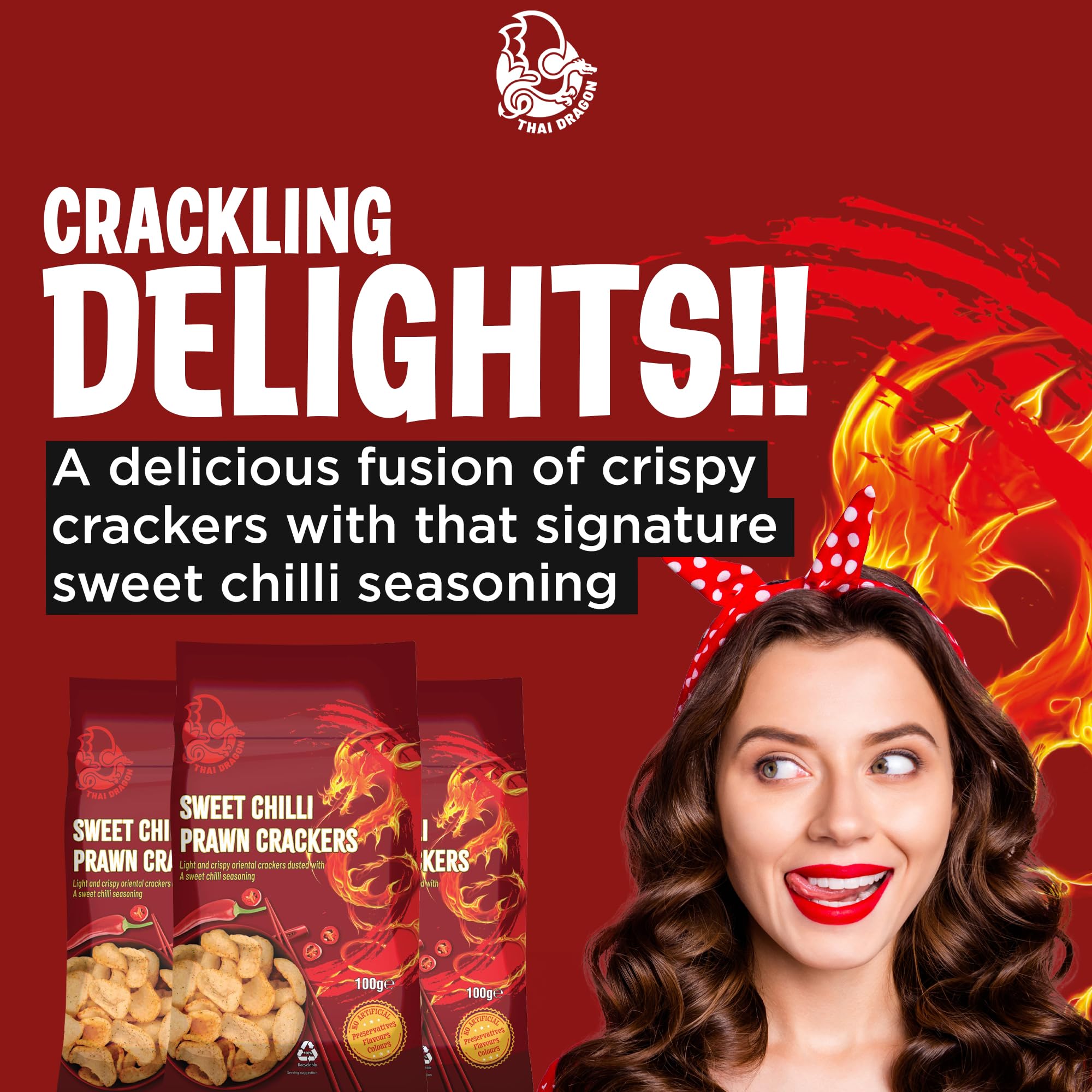 LAILA Thai Dragon Sweet Chilli Prawn Crackers - 100g 4