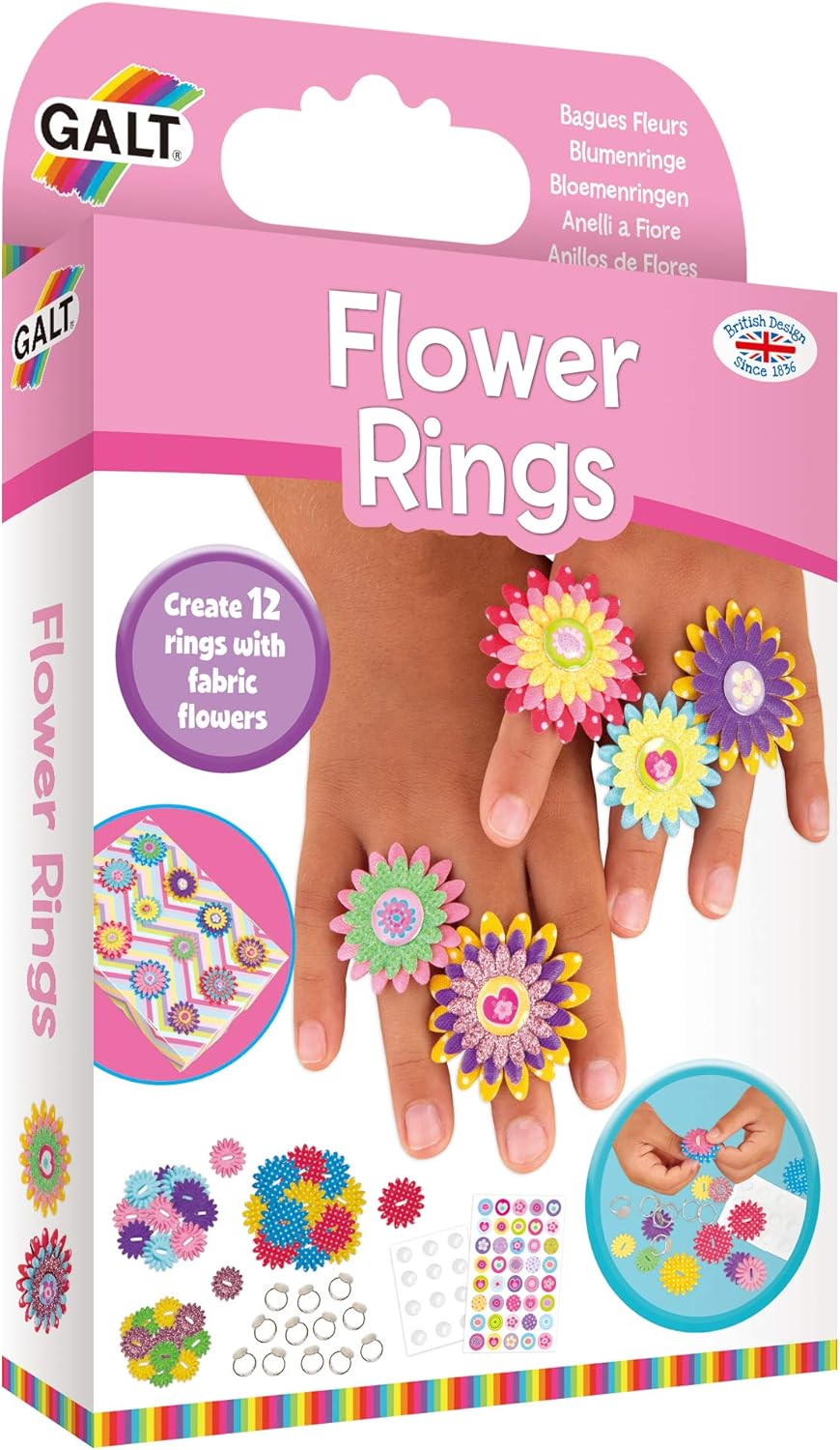 Galt Flower Rings Craft Kit - 12 Fab Flower Rings for Kids Ages 6+ 1