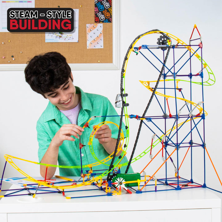 K'Nex 77077 STEM Explorations Achterbahn-Bauset für Kinder ab 8 Jahren, Konstruktionsspielzeug, 546 Teile