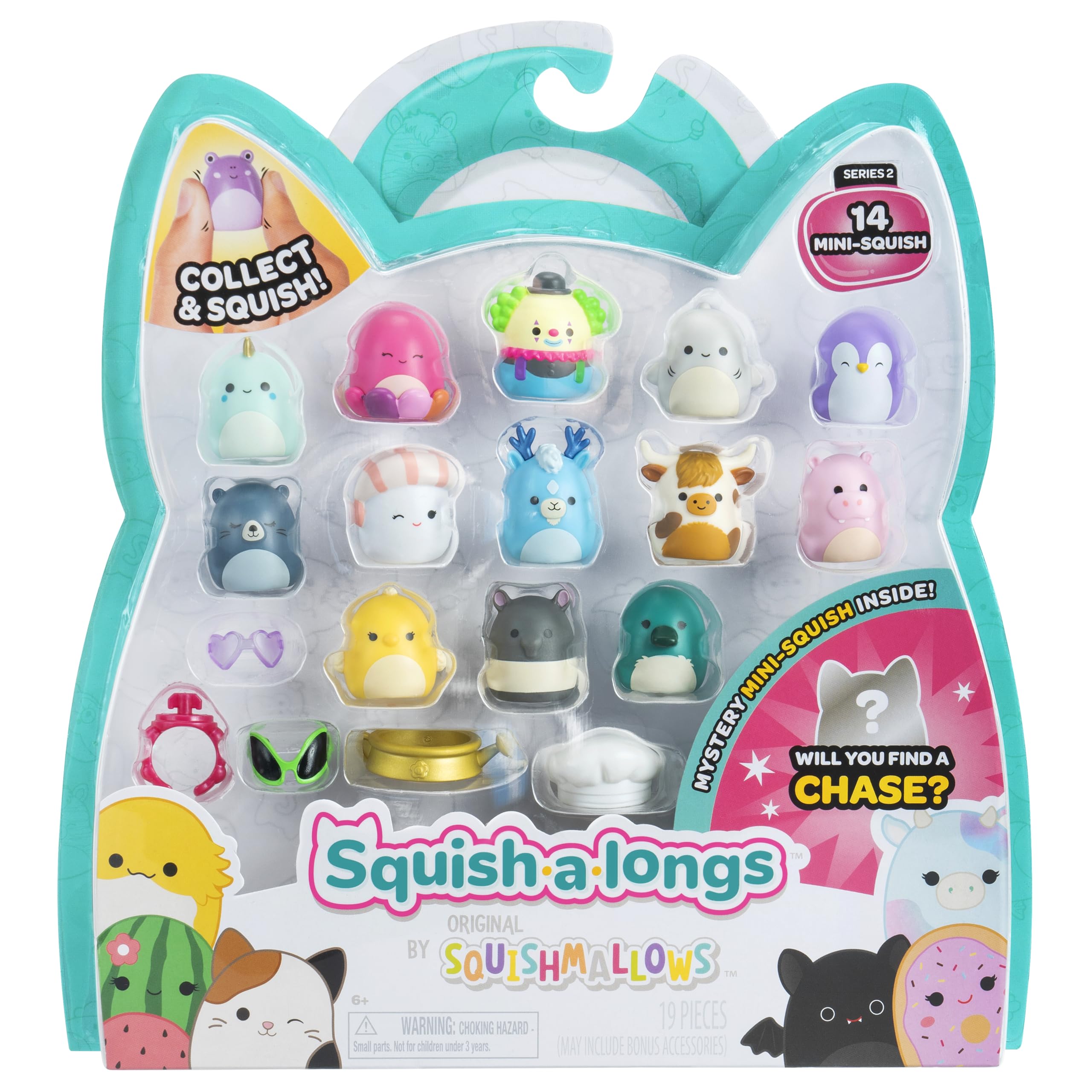 Squish-a-longs Series 1, Wave 2 - 14 Pack Mini-Squish with Accessories & Collector’s Guide 1