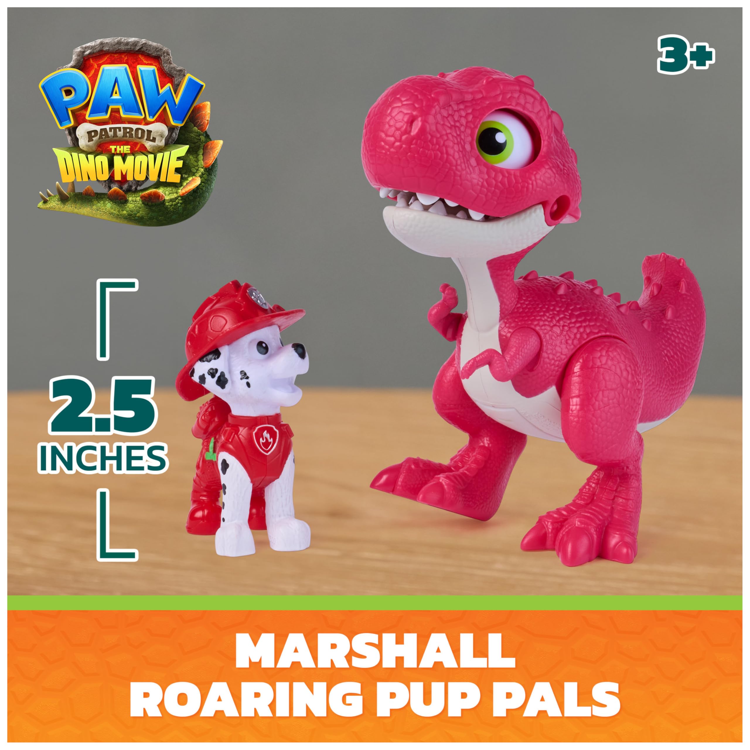 Paw Patrol Marshall Roaring Pup Pals Dino Movie Action Figure - Ages 3+