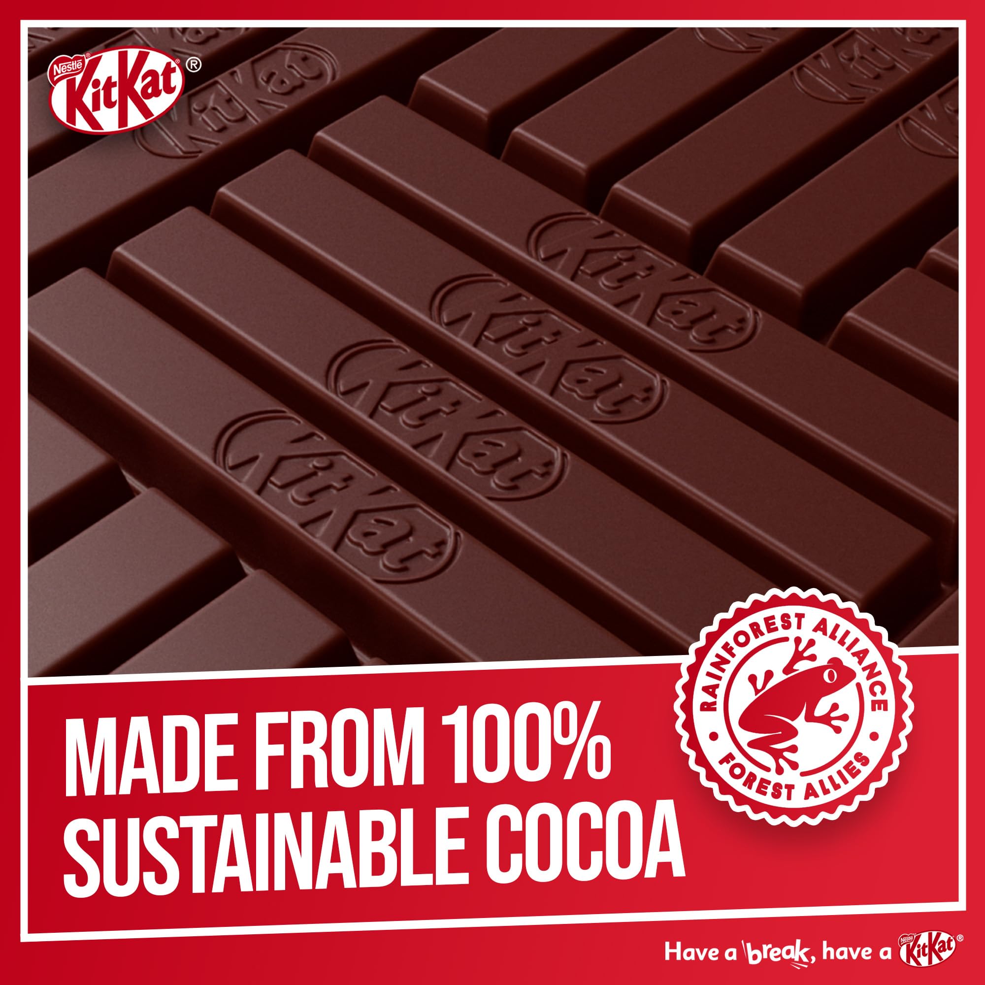 KitKat 2 Finger Dark Chocolate Biscuit Bars – 8 Pack (8 x 20.7 g) | Crisp Wafer & Smooth Dark Chocolate Snack 7