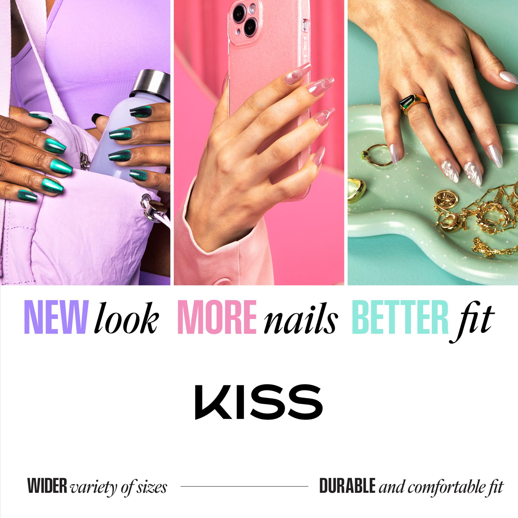KISS CORE French Tip Press On Nails - 'Perfection' White Petite Squoval 32 Count 9