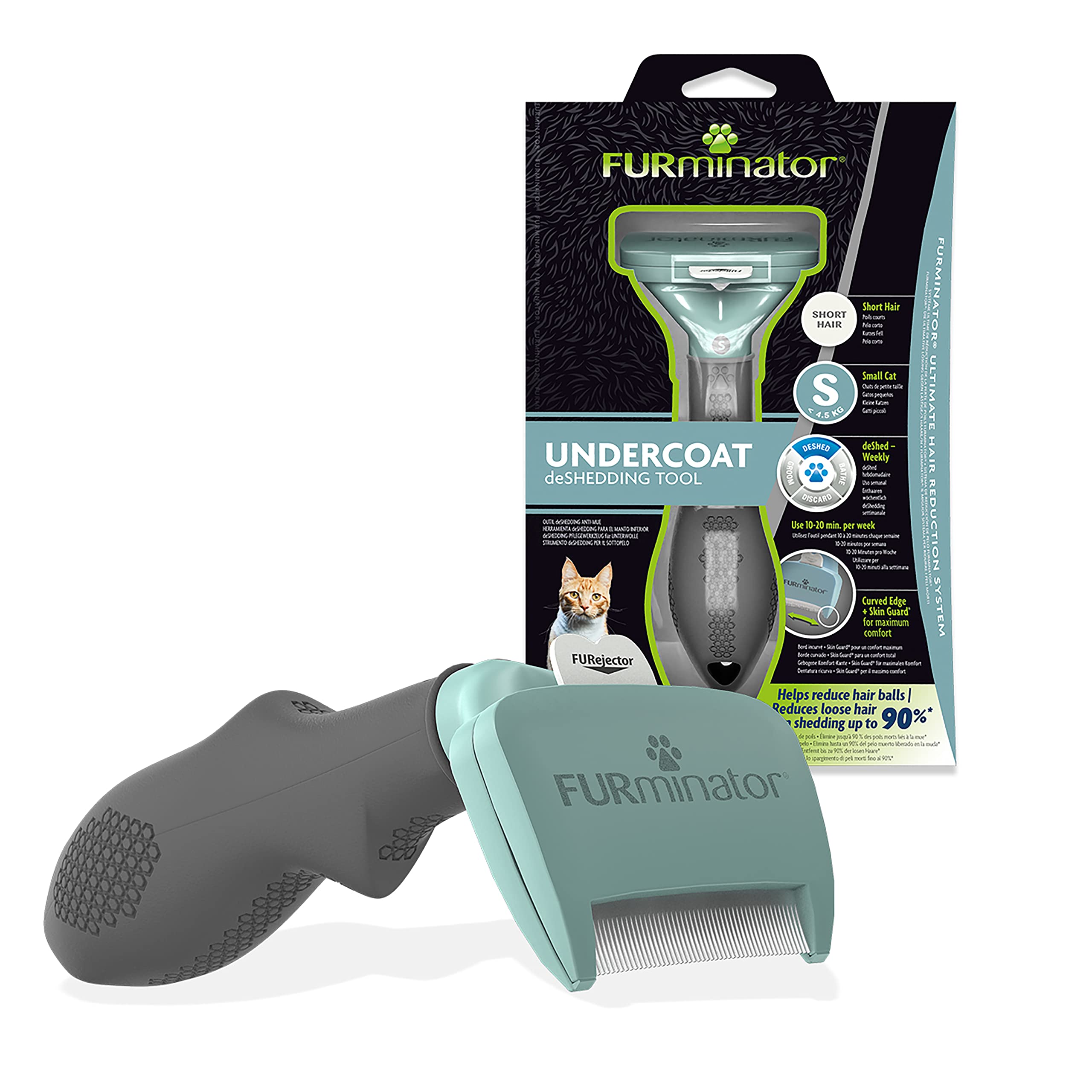 FURminator Undercoat deShedding Tool - Small Short Hair Cats Under 4.5 kg | Undercoat Removal 1