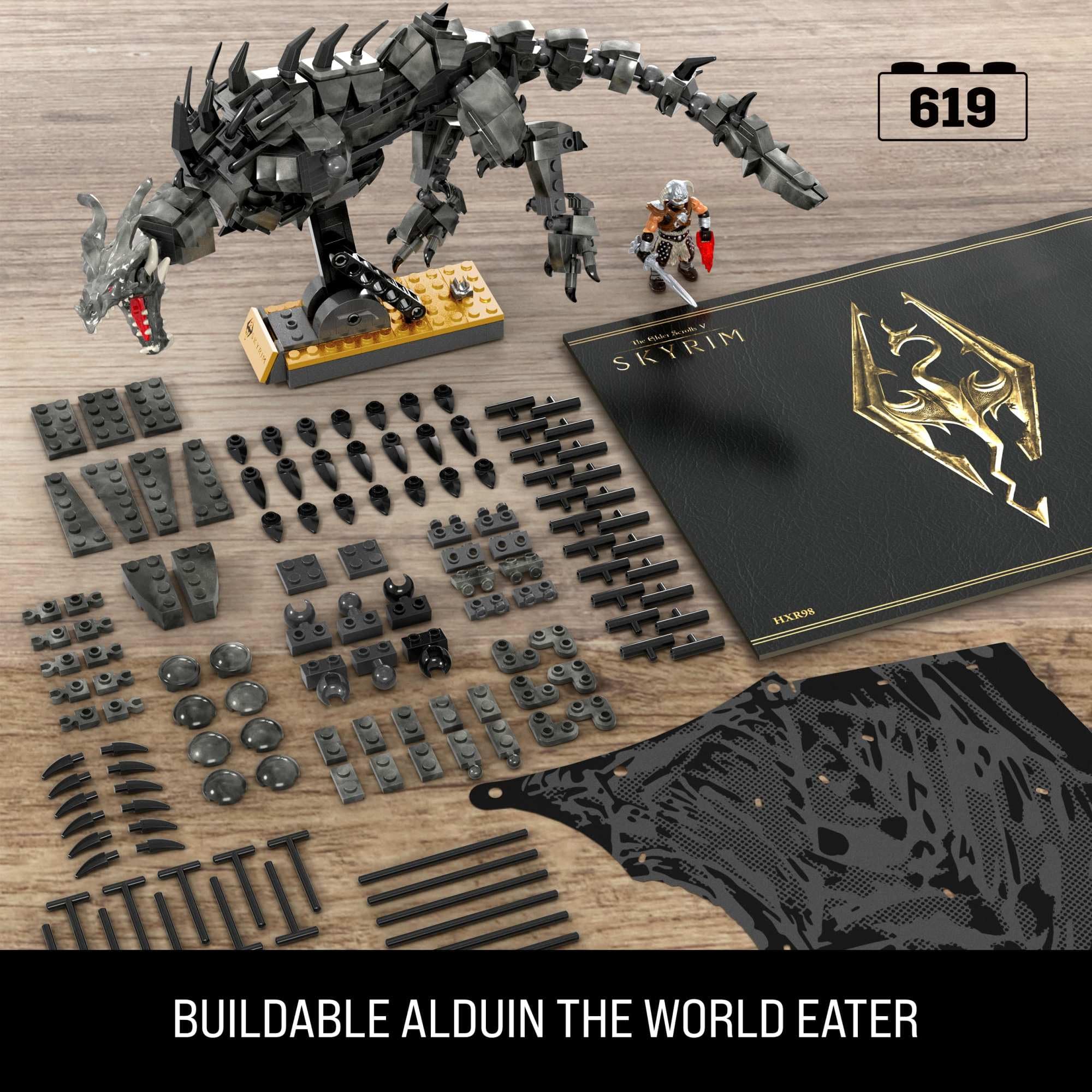 Mega Brands Skyrim Alduin the World Eater Building Set - 619 Pieces, Multicolor