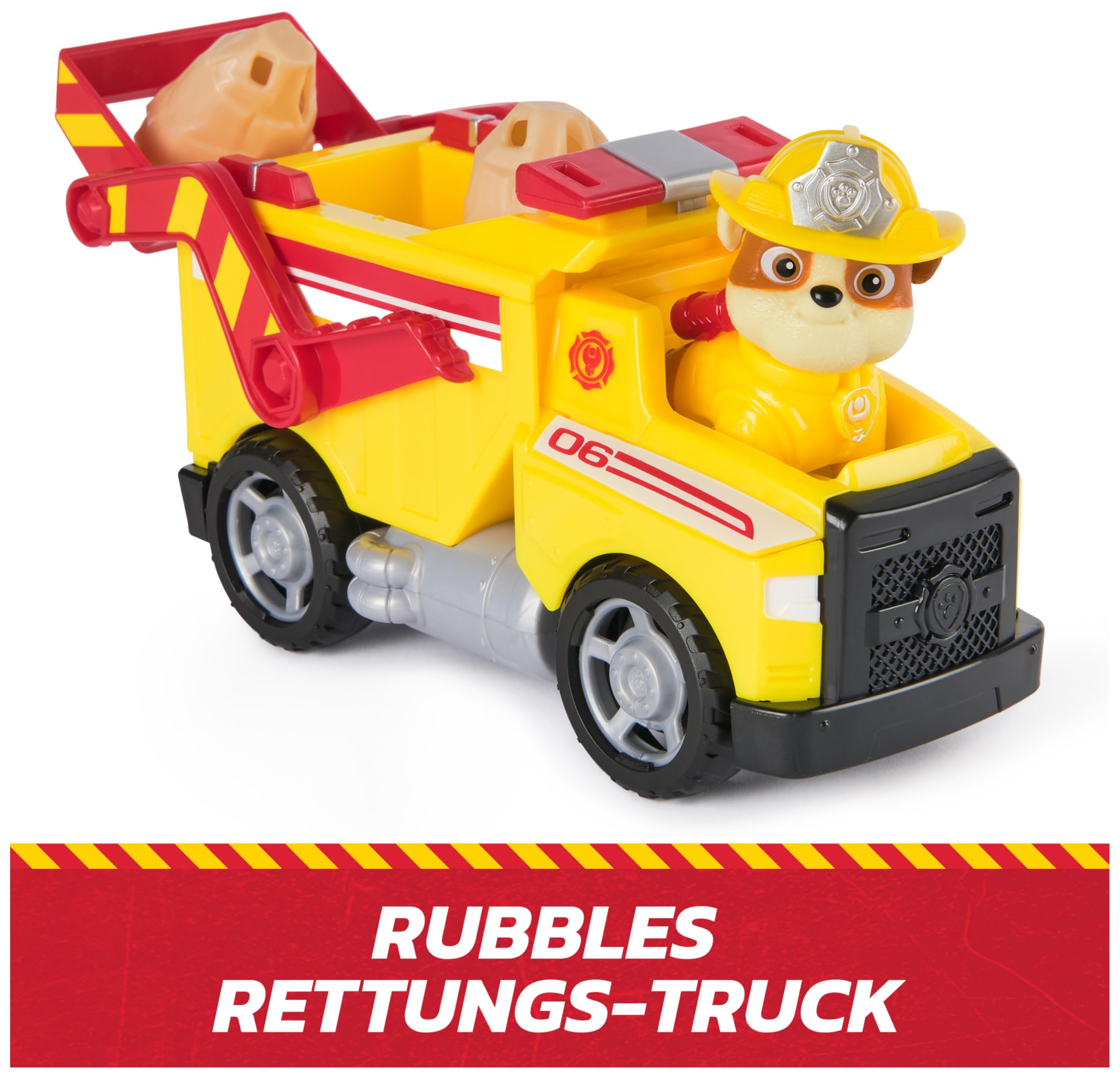 Paw Patrol Rubble Rescue Fire Dump Truck - 20.3 cm Vehicle with 5 cm Rubble Figure | Ages 3+ 3