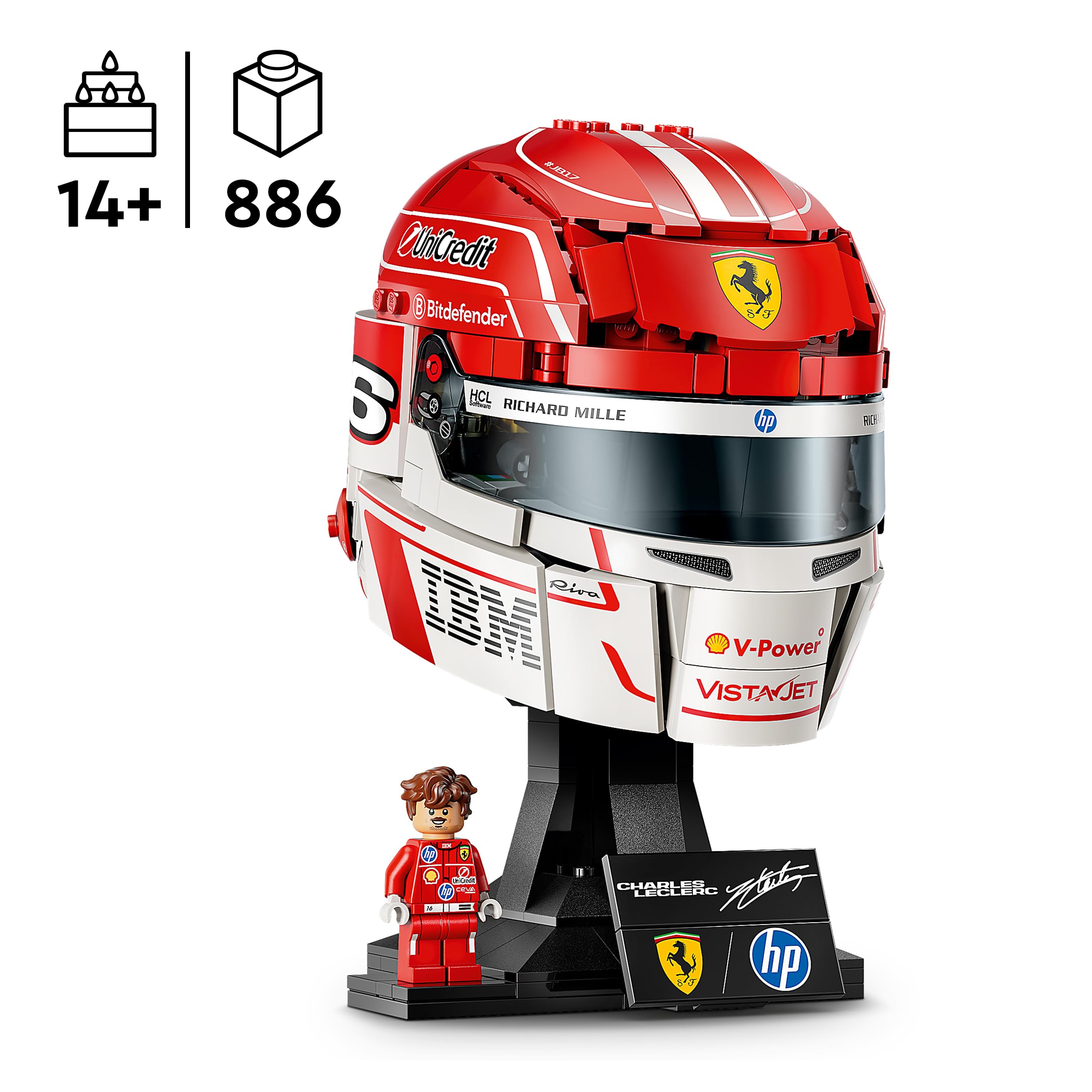 LEGO Editions Scuderia Ferrari HP Charles Leclerc Helmet Building Set | Model 43014 | Ages 14+ 2