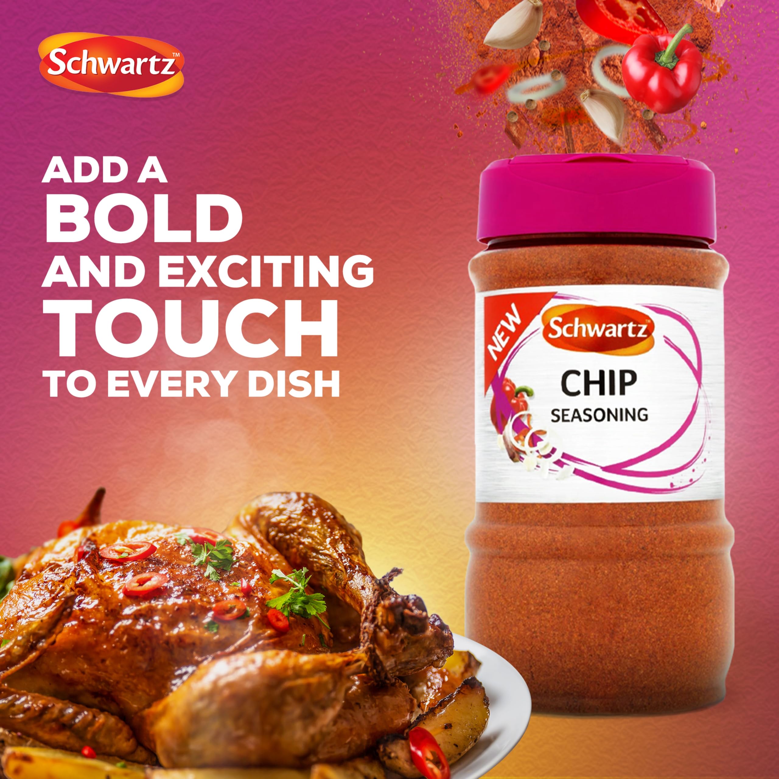 Schwartz Chip Seasoning Powder - Mild Spicy Blend with Paprika, Onion & Garlic | 300g 2