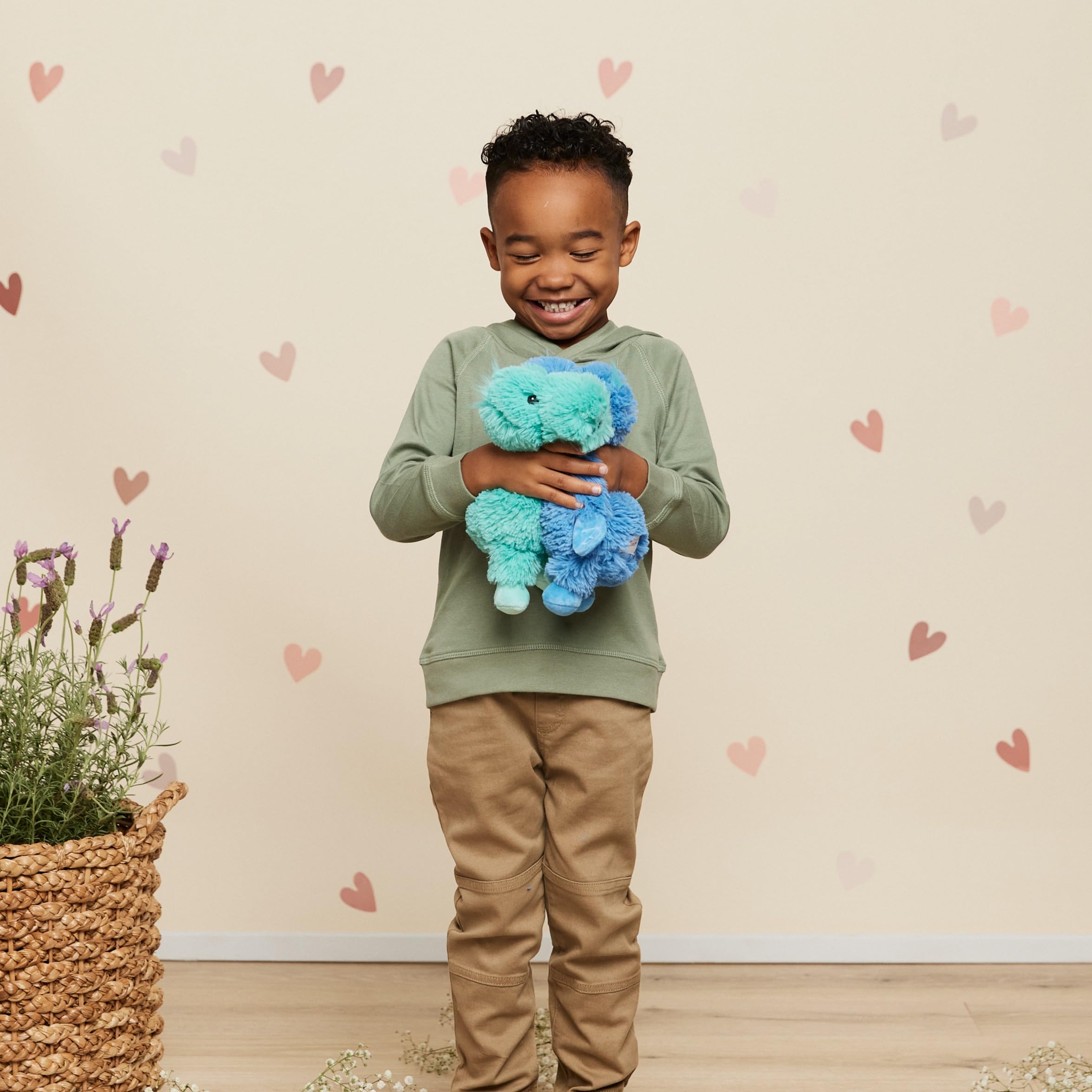 Warmies Warm Hugs Dinosaur Microwavable Plush with Lavender Scent | Blue Polyester