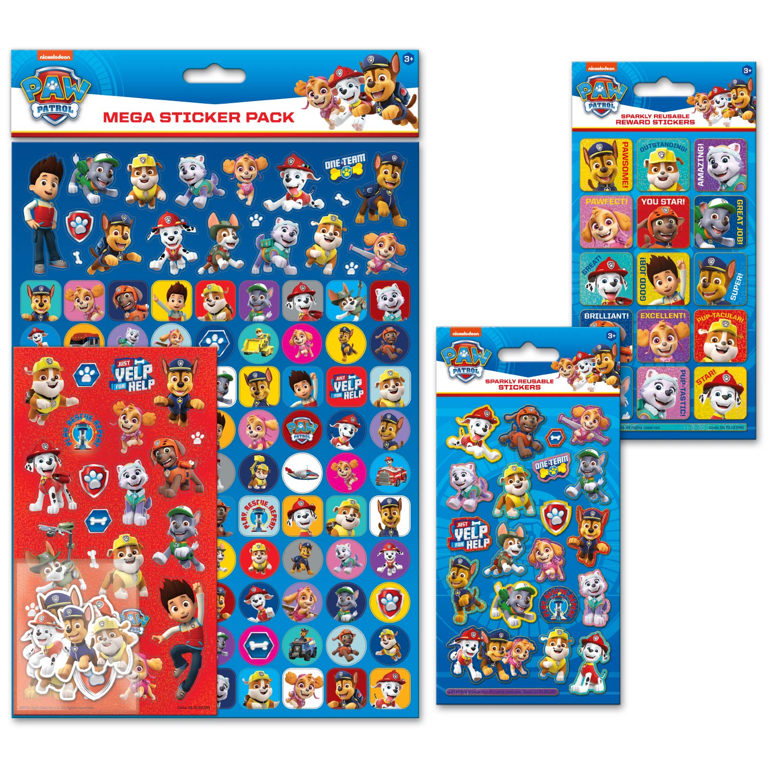 Paper Projects Paw Patrol Sticker Bundle Pack | Foil, Reward & Mega Pack Included