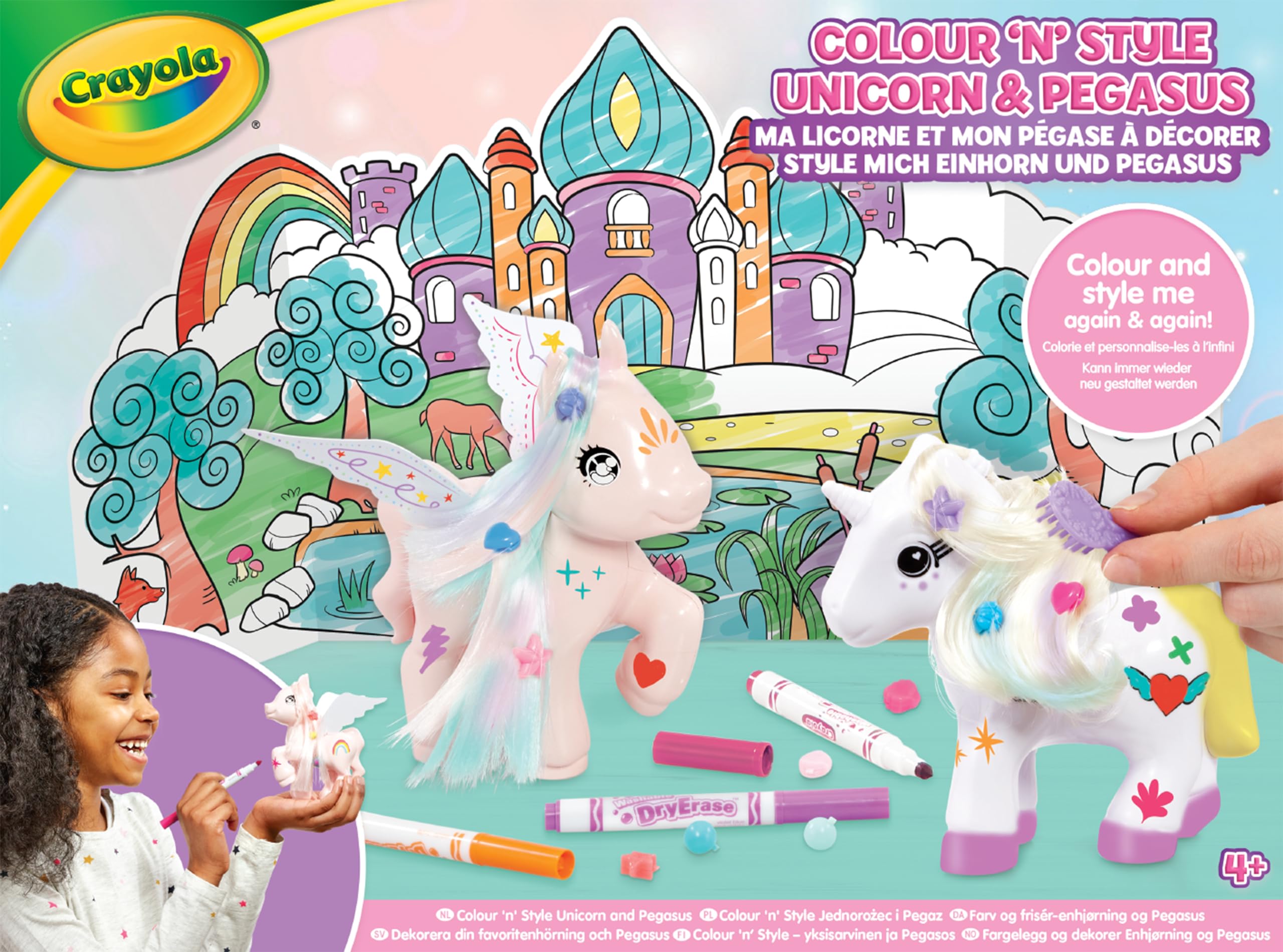 Crayola Colour 'n' Style Unicorn & Pegasus Twin Pack - Creative Arts & Crafts Playset for Kids 1