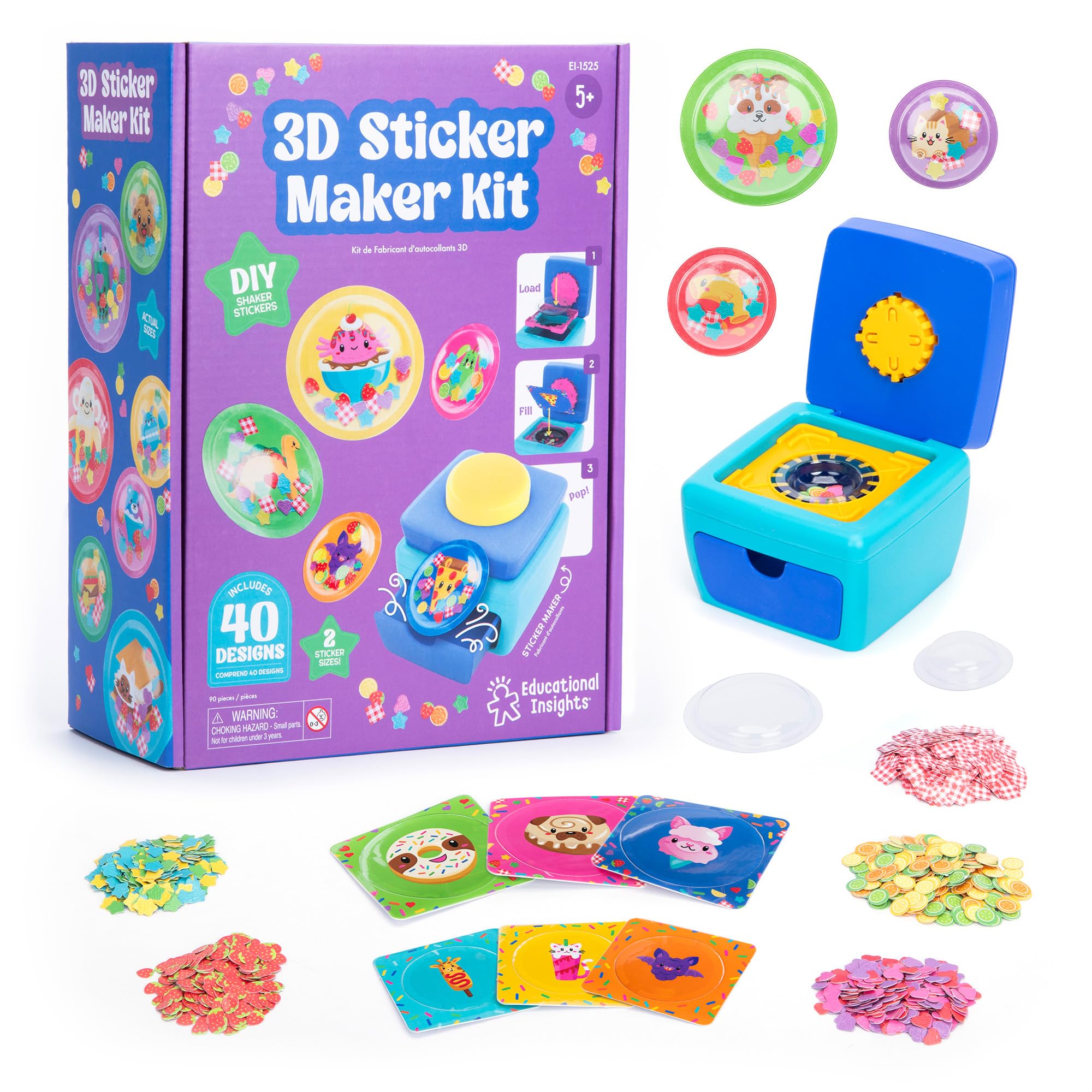 Educational Insights 3D Sticker Maker Kit - Create 40 Custom Bubble Stickers | Ages 4-8
