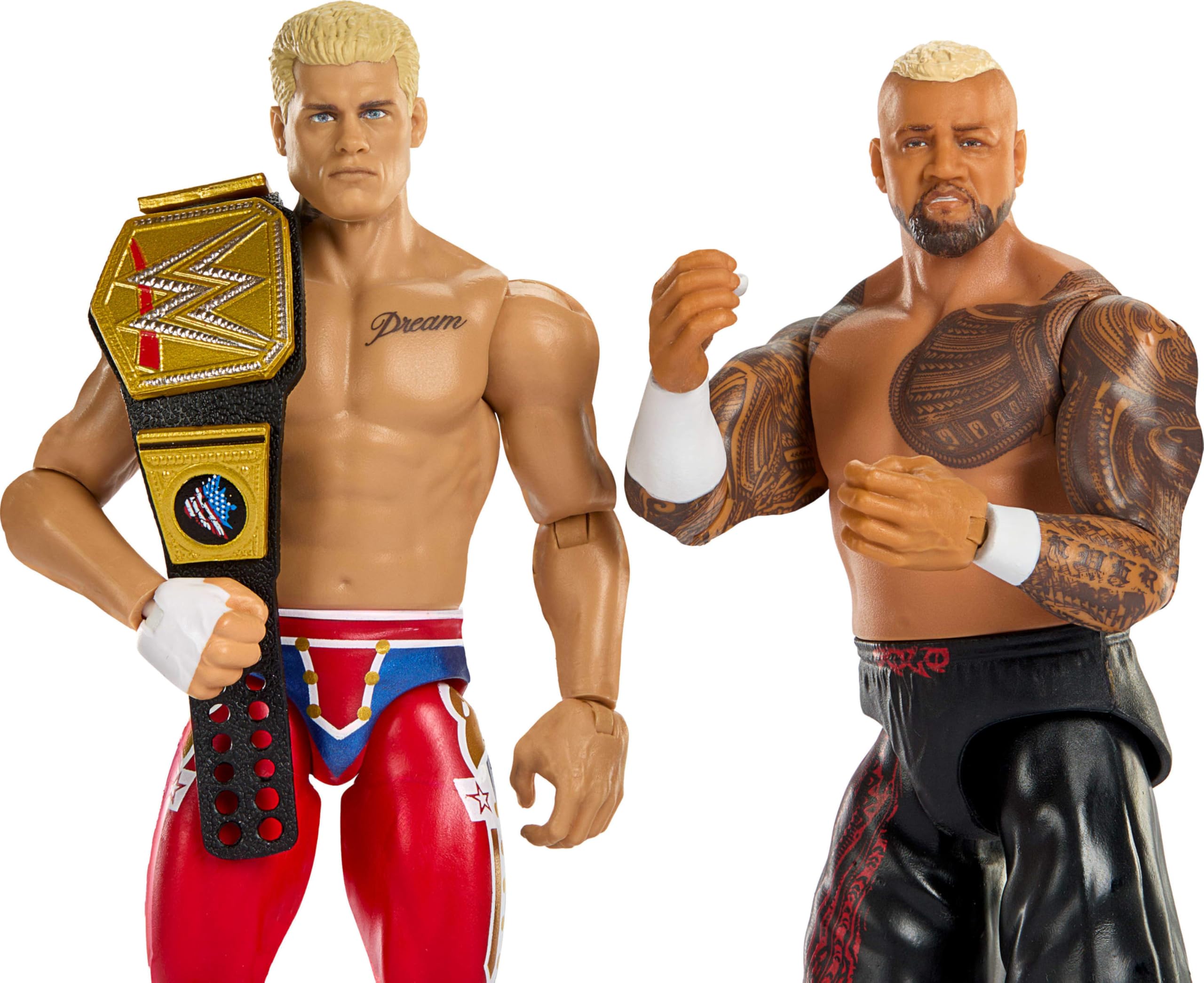 Mattel WWE Main Event Showdown 2-Pack Action Figures (Cody Rhodes & Solo Sikoa) - 6-Inch Figures with Accessory, 10 Points of Articulation 2