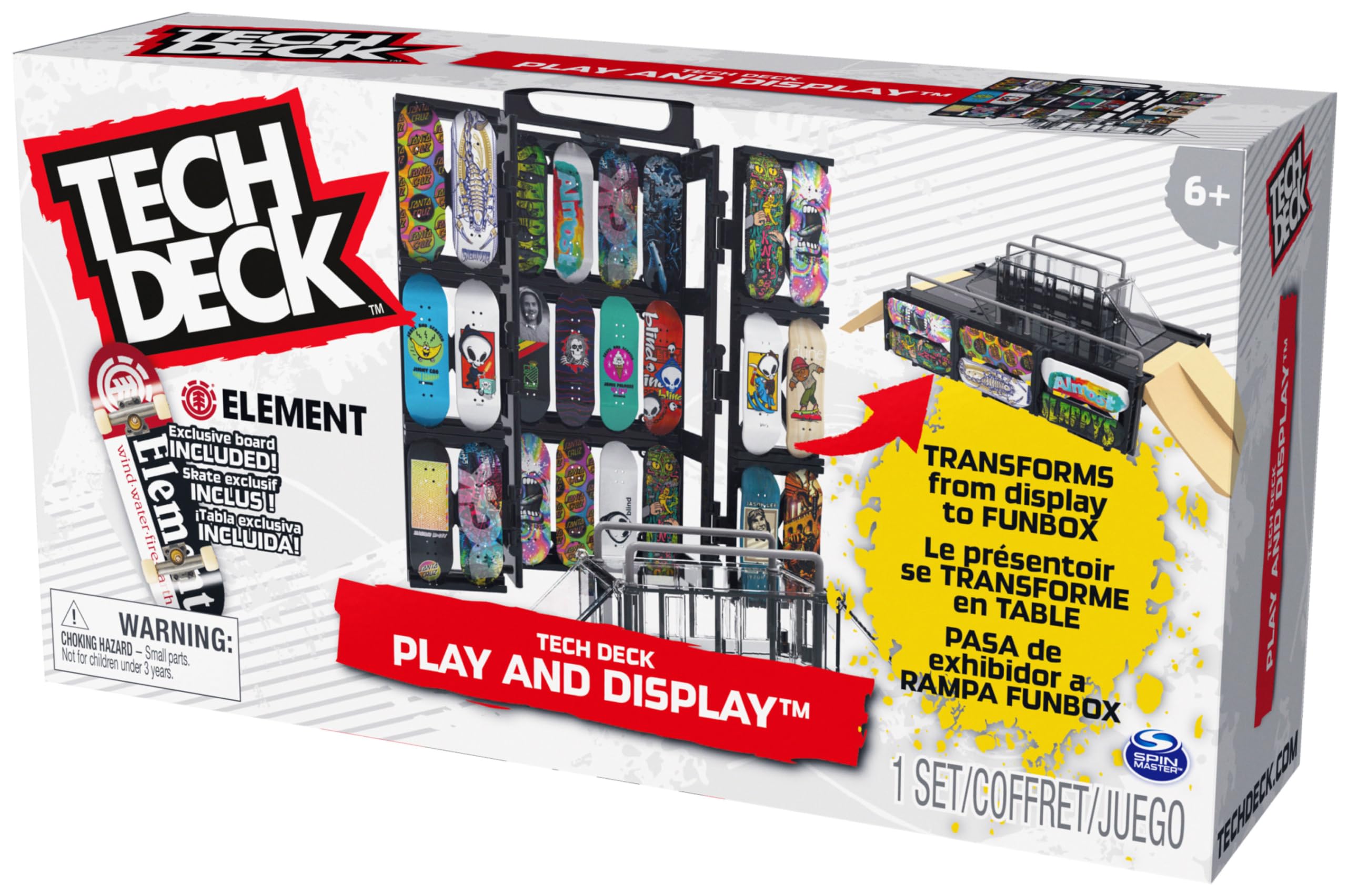 Tech Deck Play and Display Transforming Ramp Set and Carrying Case with Exclusiv 16