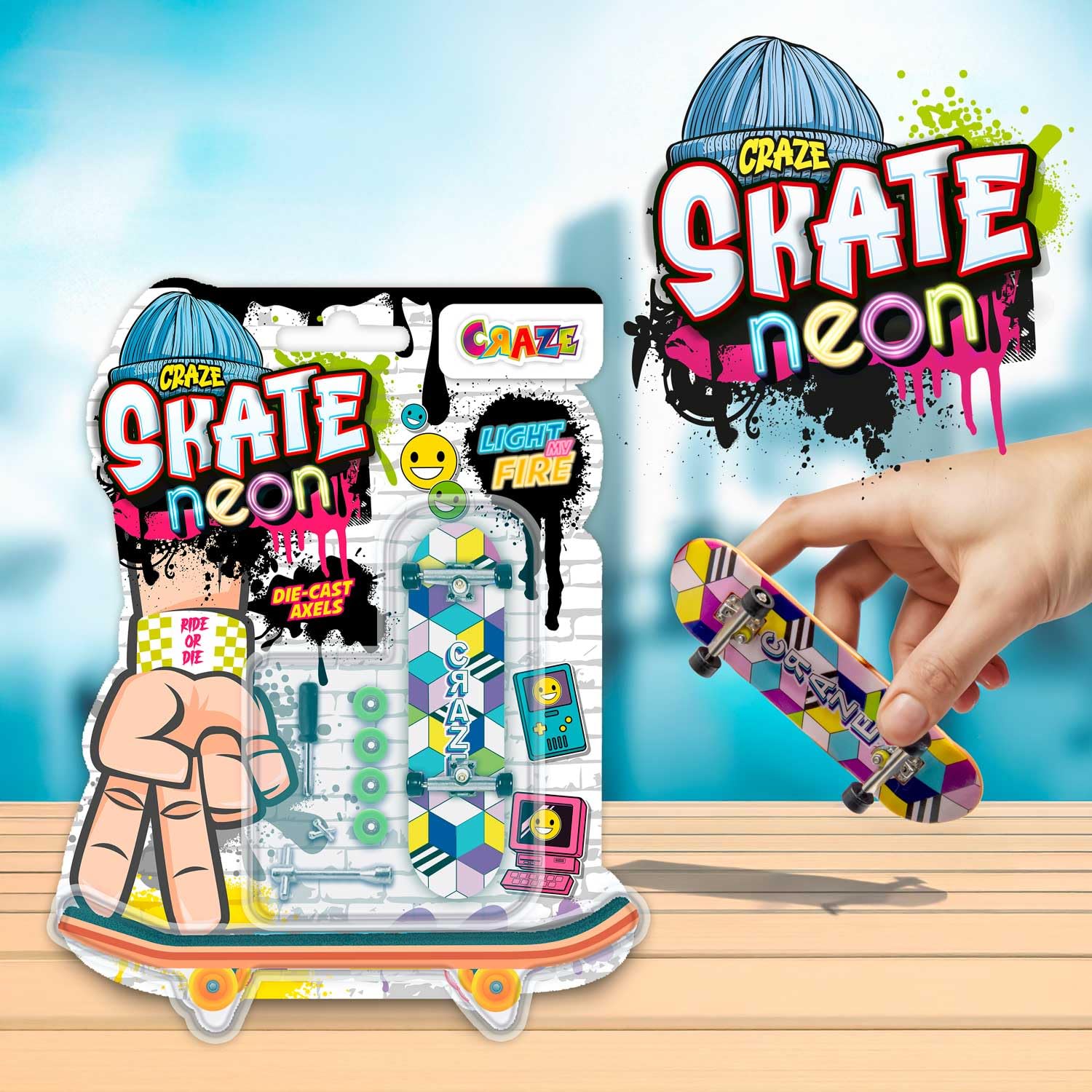 CRAZE SKATE Fingerboard Single Mix - Fully Assembled, Customisable, Die-Cast Axles | Model 54727 5