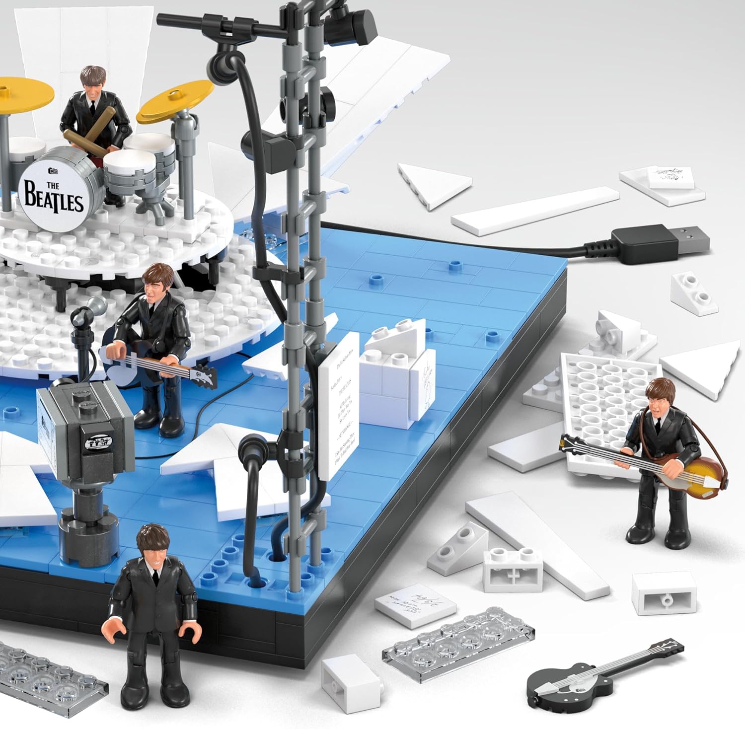 MEGA The Beatles Building Set with 681 Pieces, 4 Poseable Action Figures - Adult Collector Playset 7