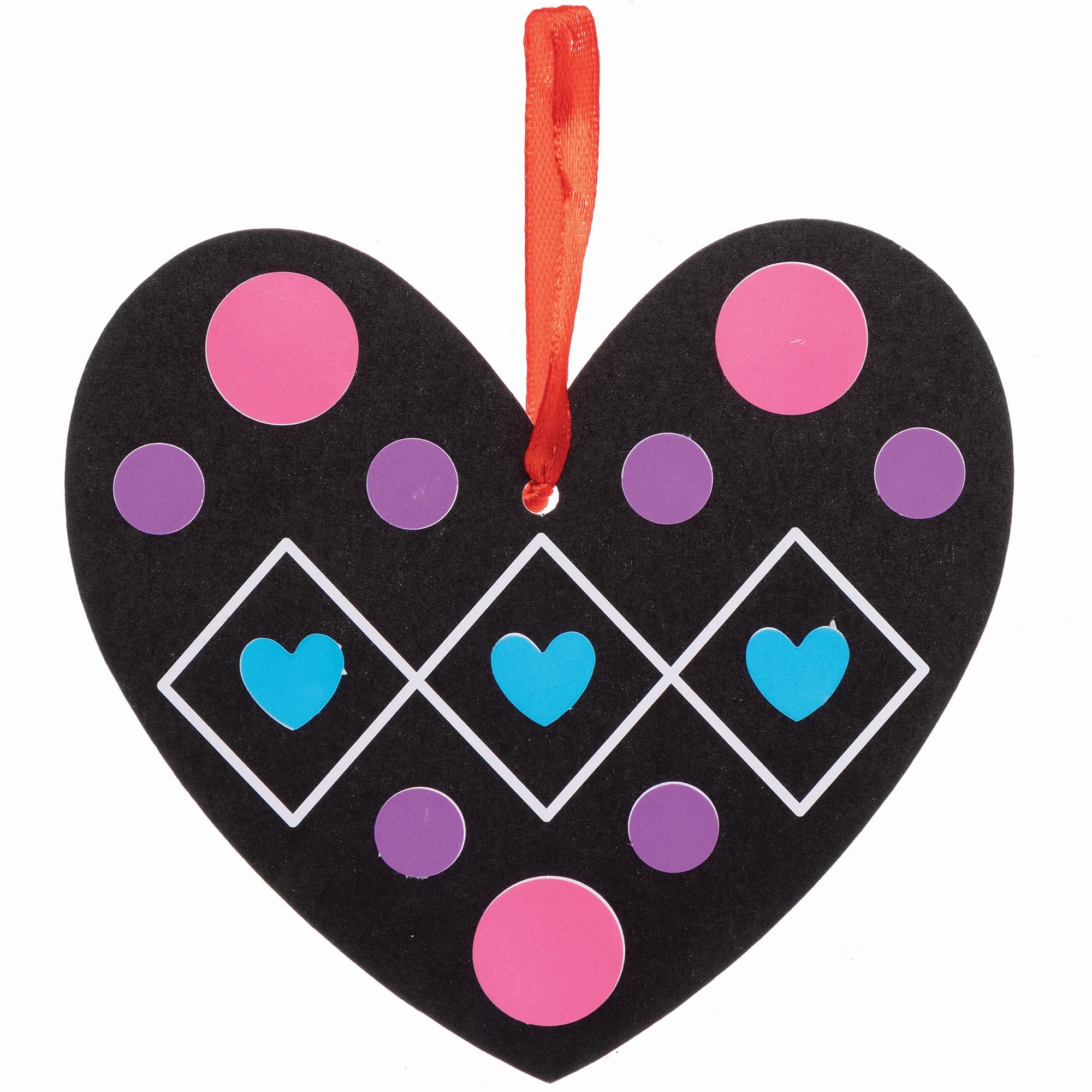 Baker Ross Heart Dotty Art Decorations - Pack of 12, Valentines Crafts for Kids Ages 3+