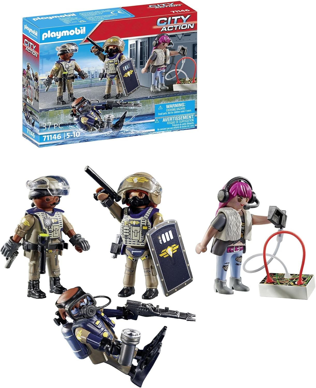 Playmobil 71146 City Action Tactical Police Team - SWAT Divers & Police Playset for Ages 5+ 1