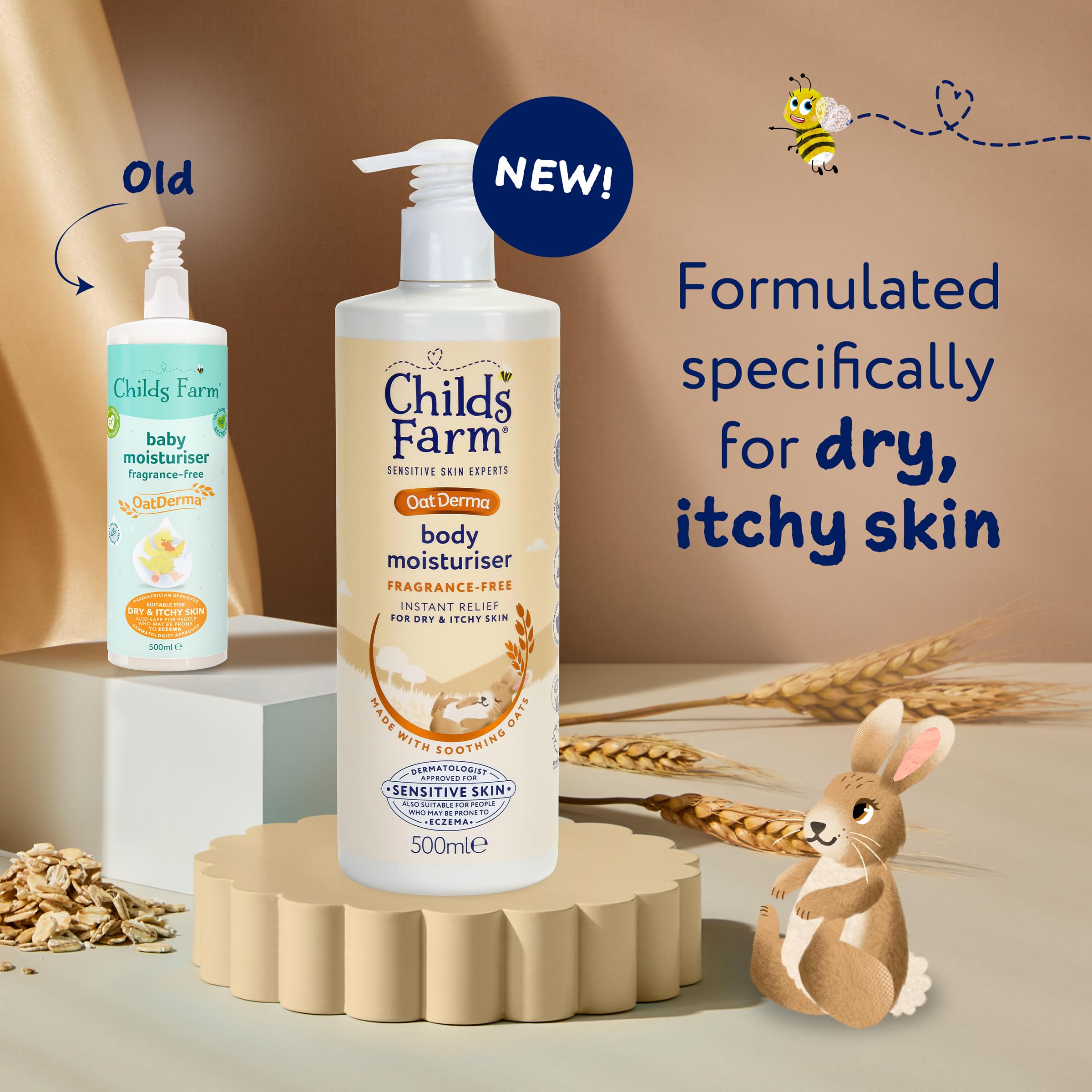 Childs Farm OatDerma Body Moisturiser Cream - Fragrance Free, Soothing Hydration, 500 ml 2