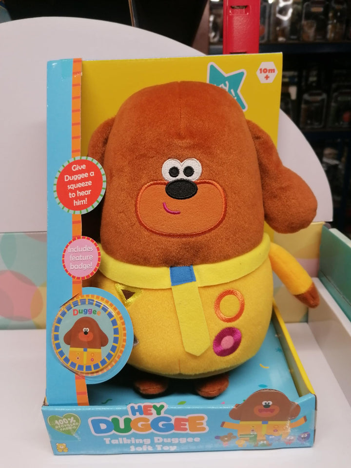 Peluche que habla de Hey Duggee