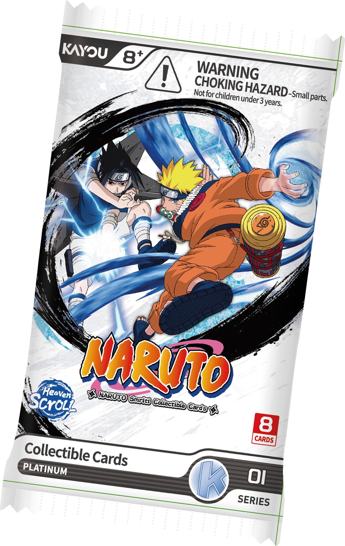 Kayou Naruto Earth Trading Cards - Display of 20 Envelopes | 8 Cards Per Envelope | Paper