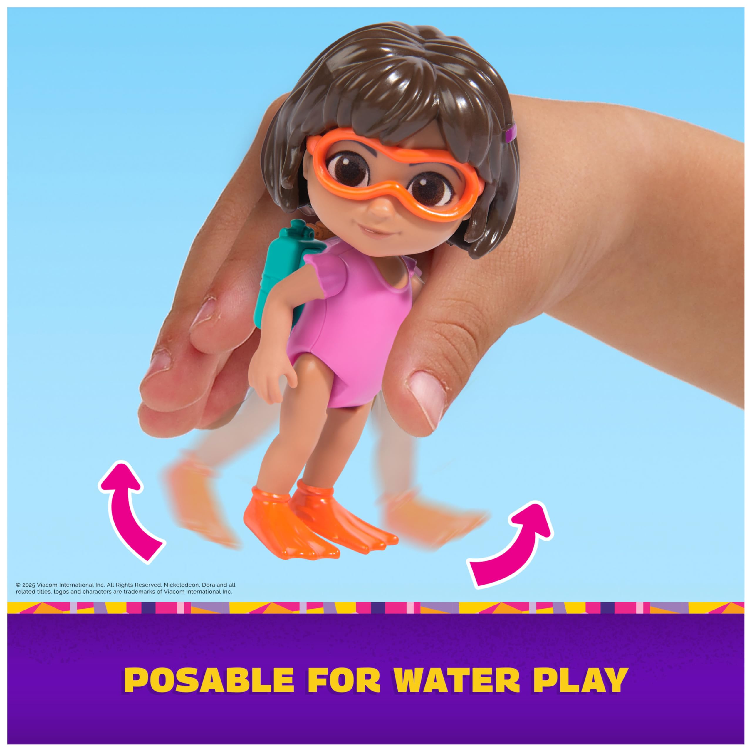 Dora, Splash-Splash Adventure Pack with Swim-Ready Dora and Boots Toy Figures 5