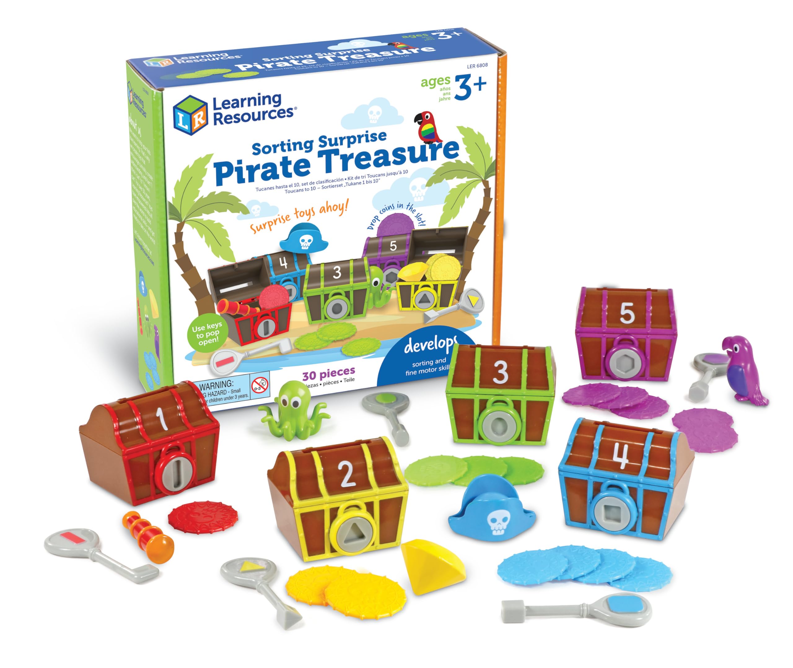 Learning Resources Sorting Surprise Pirate Treasure - Colour & Shape Matching Toy for Ages 3+
