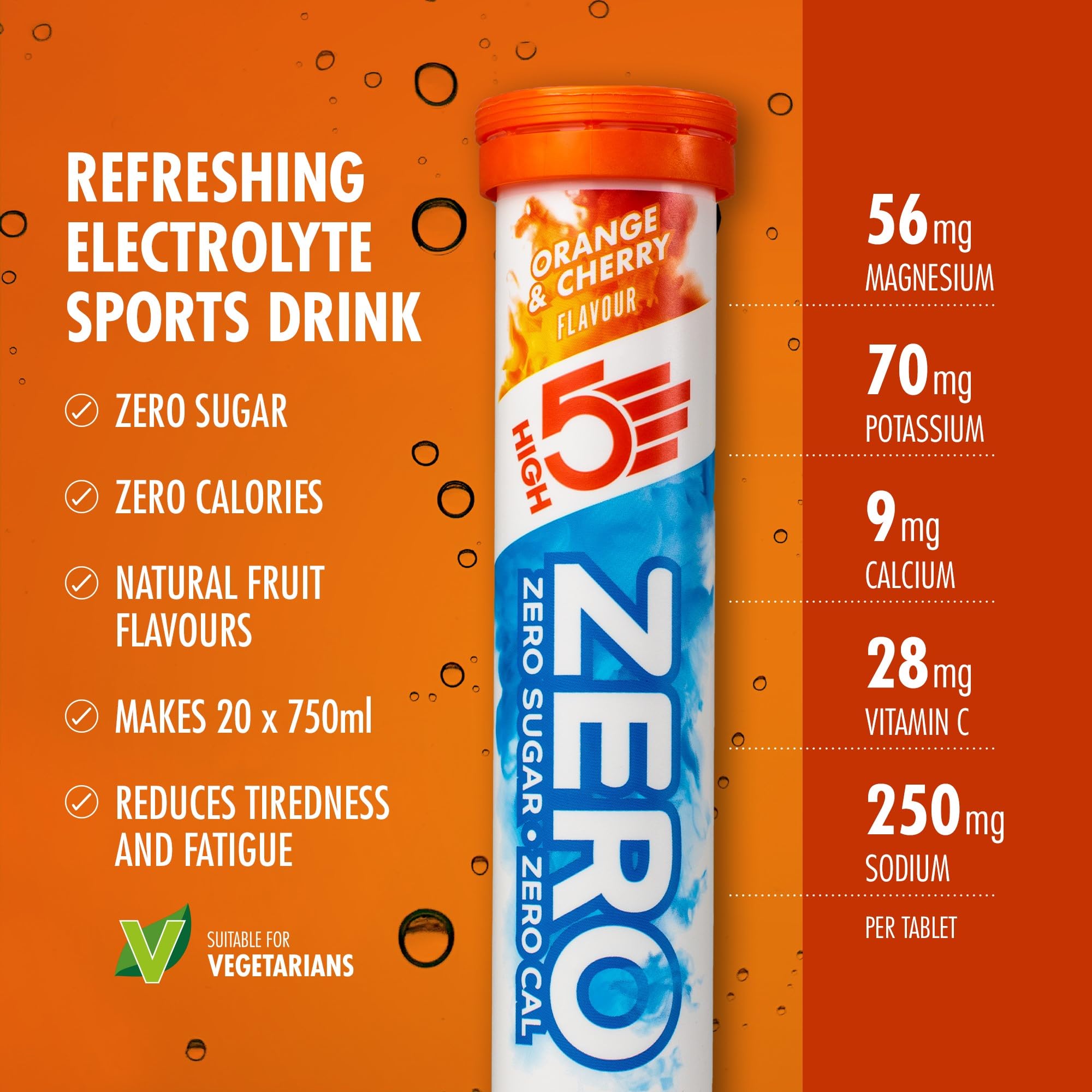HIGH5 Zero Electrolyte Tablets - Sugar-Free Hydration with Vitamin C | 20 Count Tube