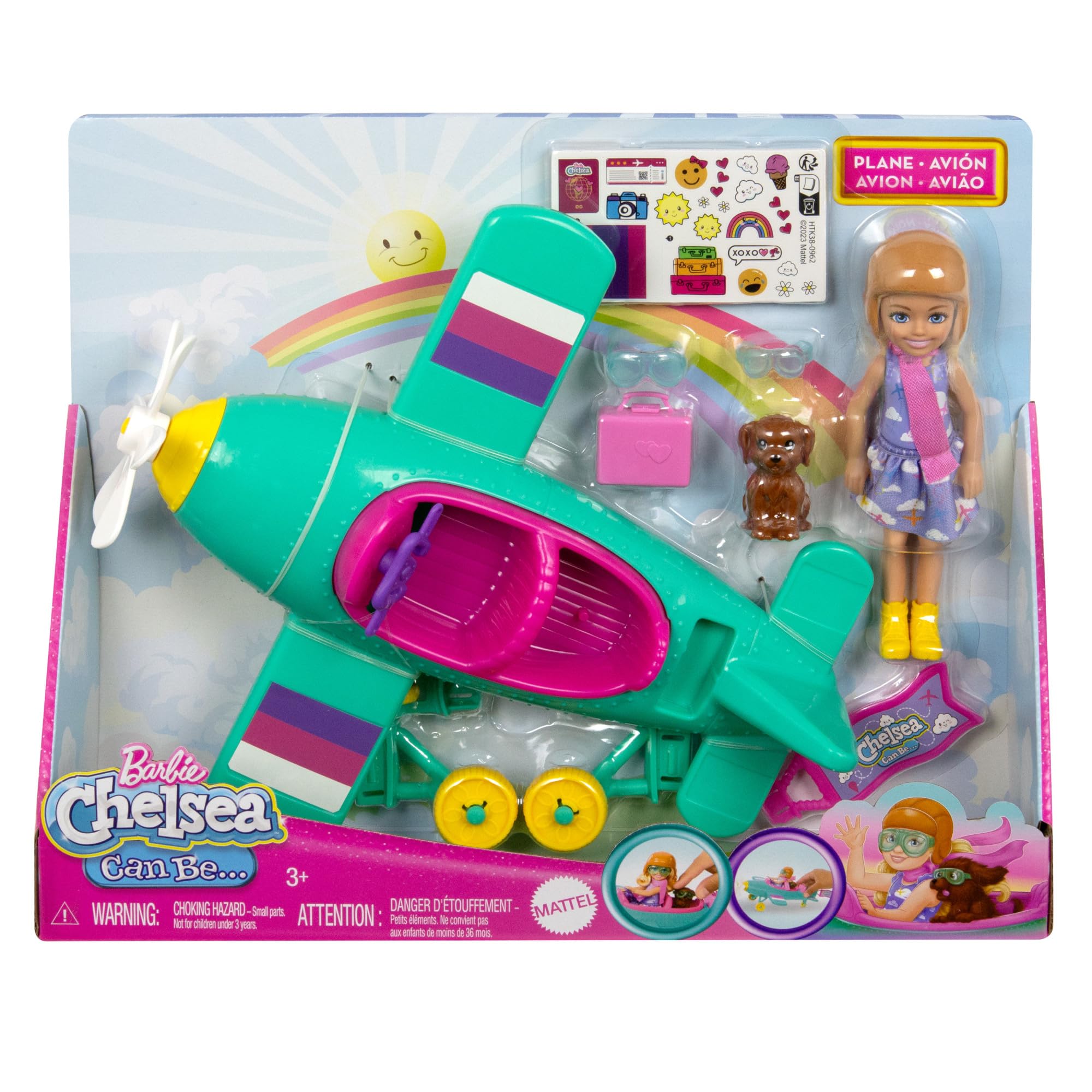 Barbie Chelsea Can Be… Doll & Plane Playset - Pilot Chelsea, Puppy, Spinner Propeller | Ages 3+ 6