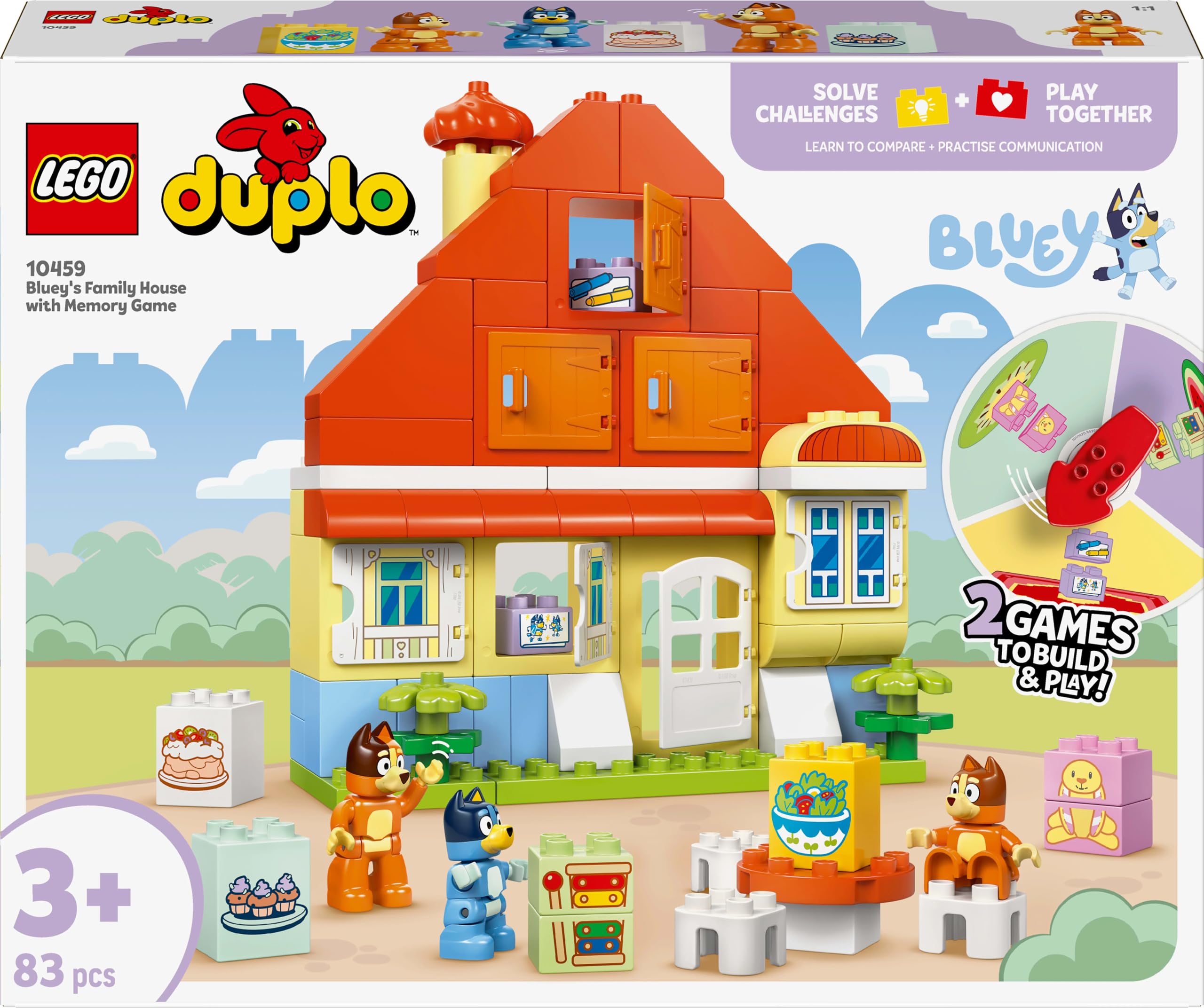 LEGO DUPLO Bluey: Bluey's Family House with Memory Game Building Set 6