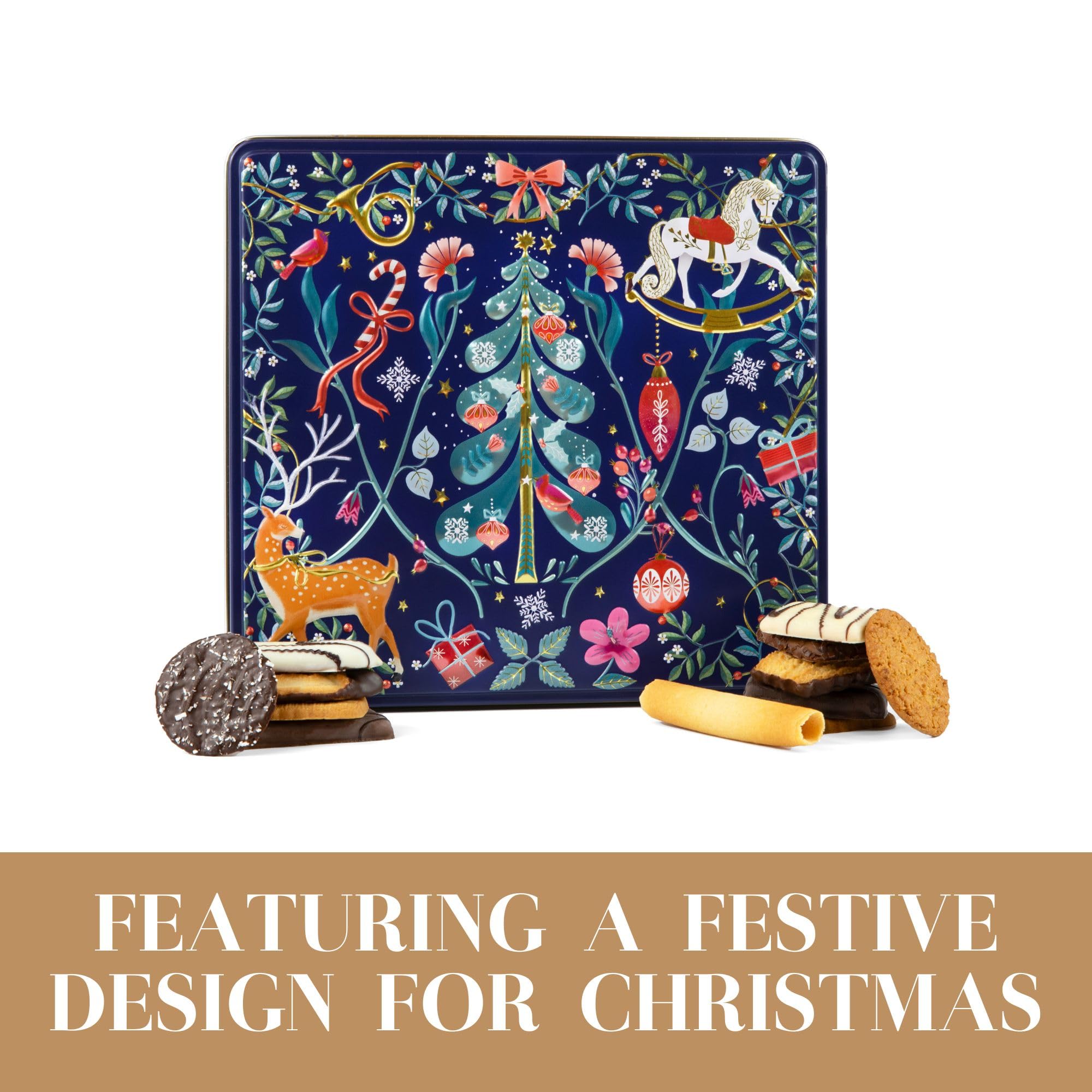 The Silver Crane Company - Scandi Belgian Biscuits Tin Christmas Gift Set 6