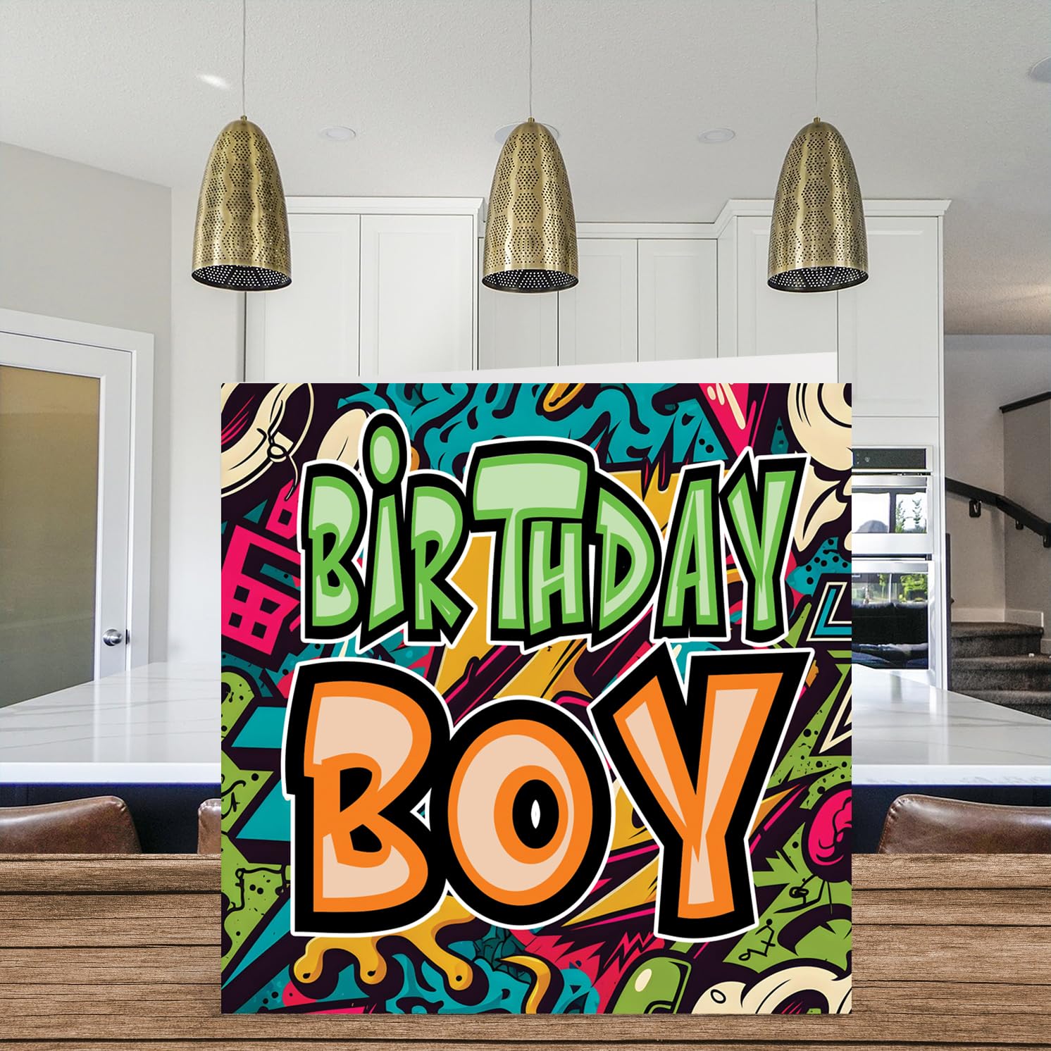 Stuff4 Birthday Card - Graffiti 'Birthday Boy' Design | Blank Inside | 145mm x 145mm 3