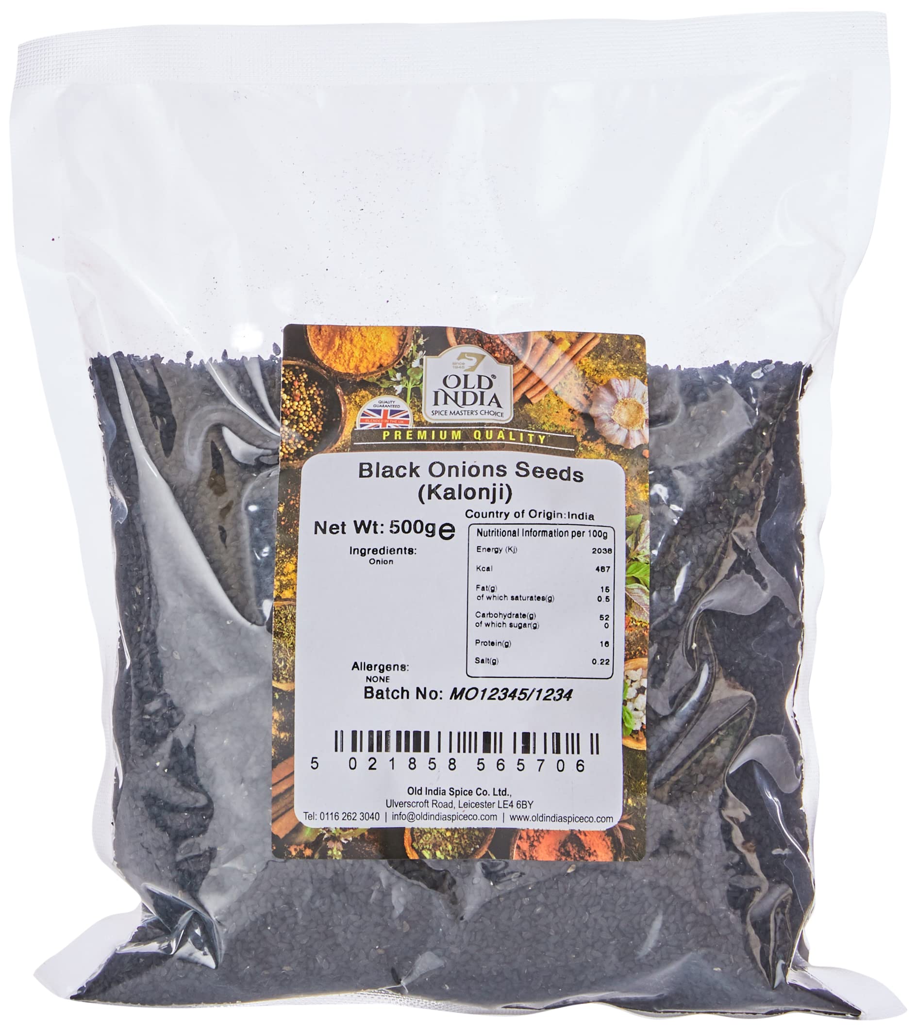 Old India Kalonji (Black Onion Seeds) - 100% Natural, Additive & GMO Free | 500g Pack