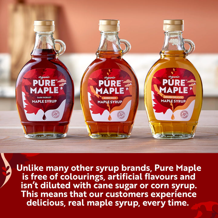 Pure Maple - 100% Canadian Maple Syrup Grade A Organic Amber Rich Taste