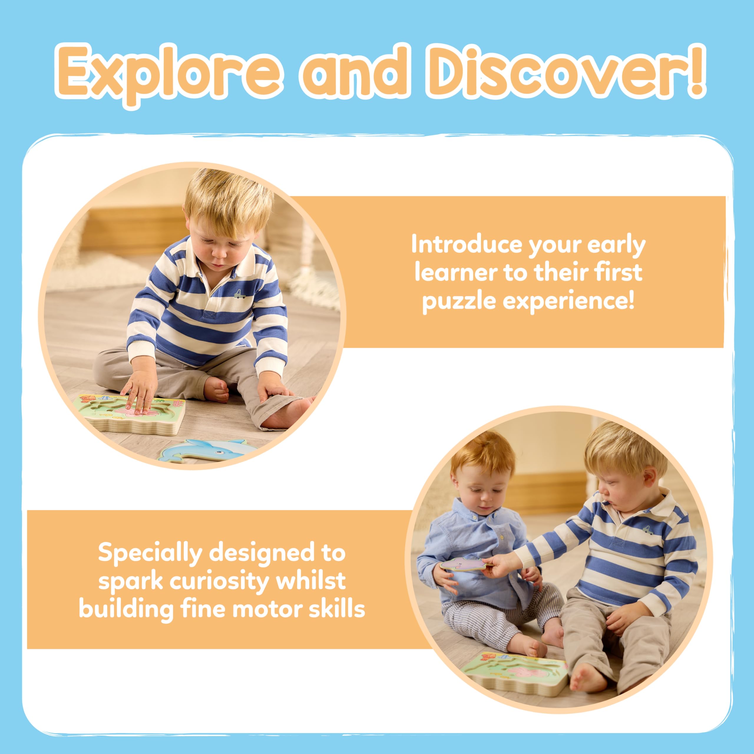 Orchard Toys Under The Sea Wooden Nesting Puzzle - Ages 1+ | 5 Sea Creatures | Educational Toy 2