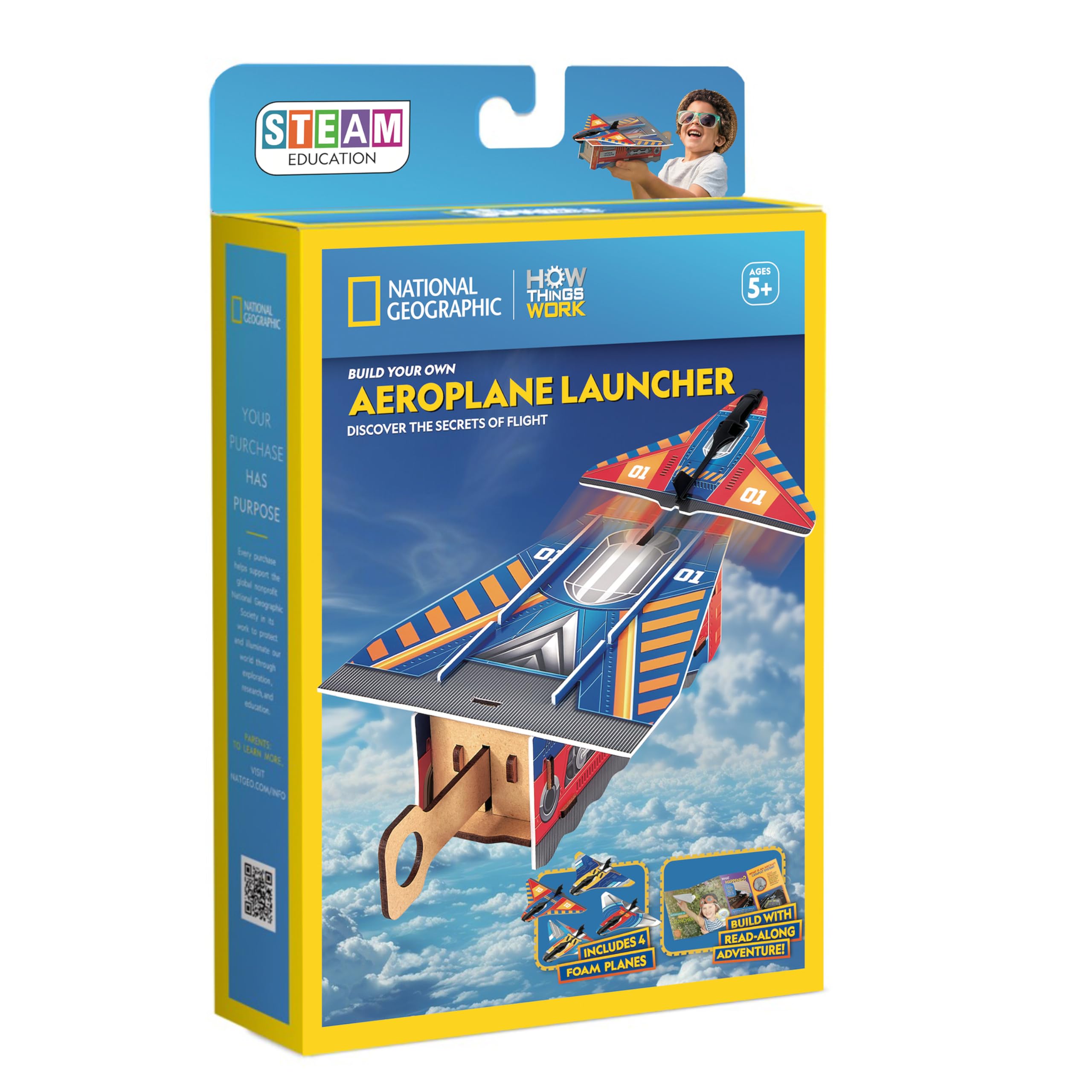 National Geographic Aeroplane Launcher STEAM Educational Kit for Ages 5+