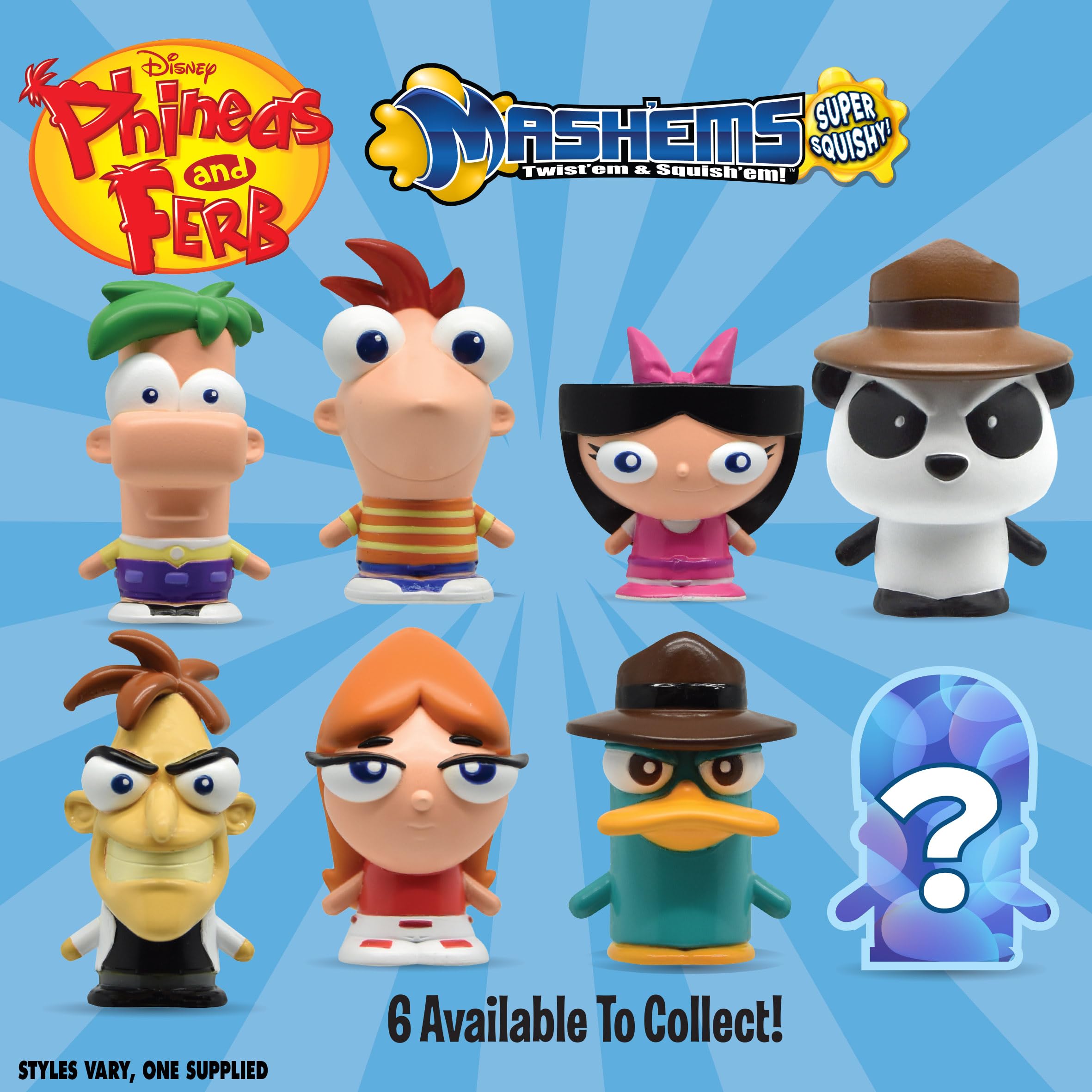 Mash'Ems Phineas & Ferb Squishy Collectible Figures - 8 to Collect | Ages 4+ 3