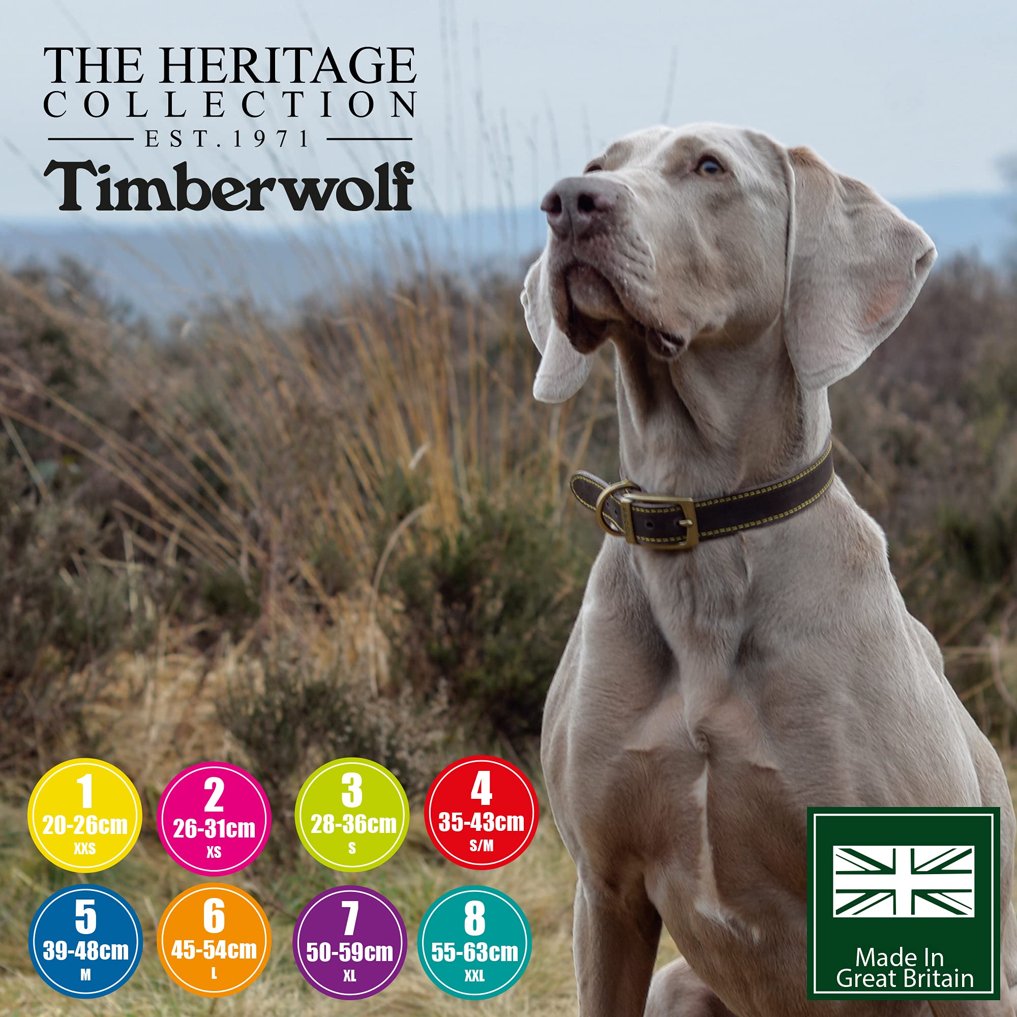 Ancol Timberwolf Round Dog Collar - Sable | Size 3 (28-36cm) | Soft Leather 3