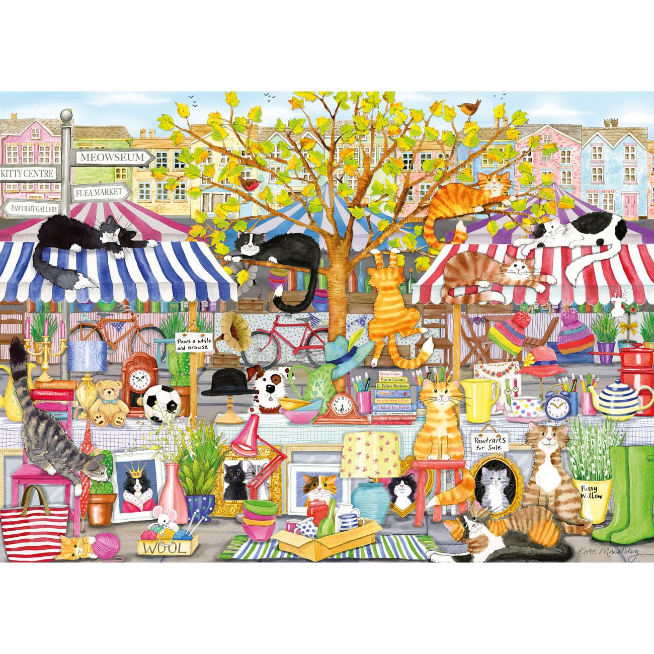 Gibsons Flea Market Moggies Jigsaw Puzzle - 1000 Pieces | 68 x 49 cm 4