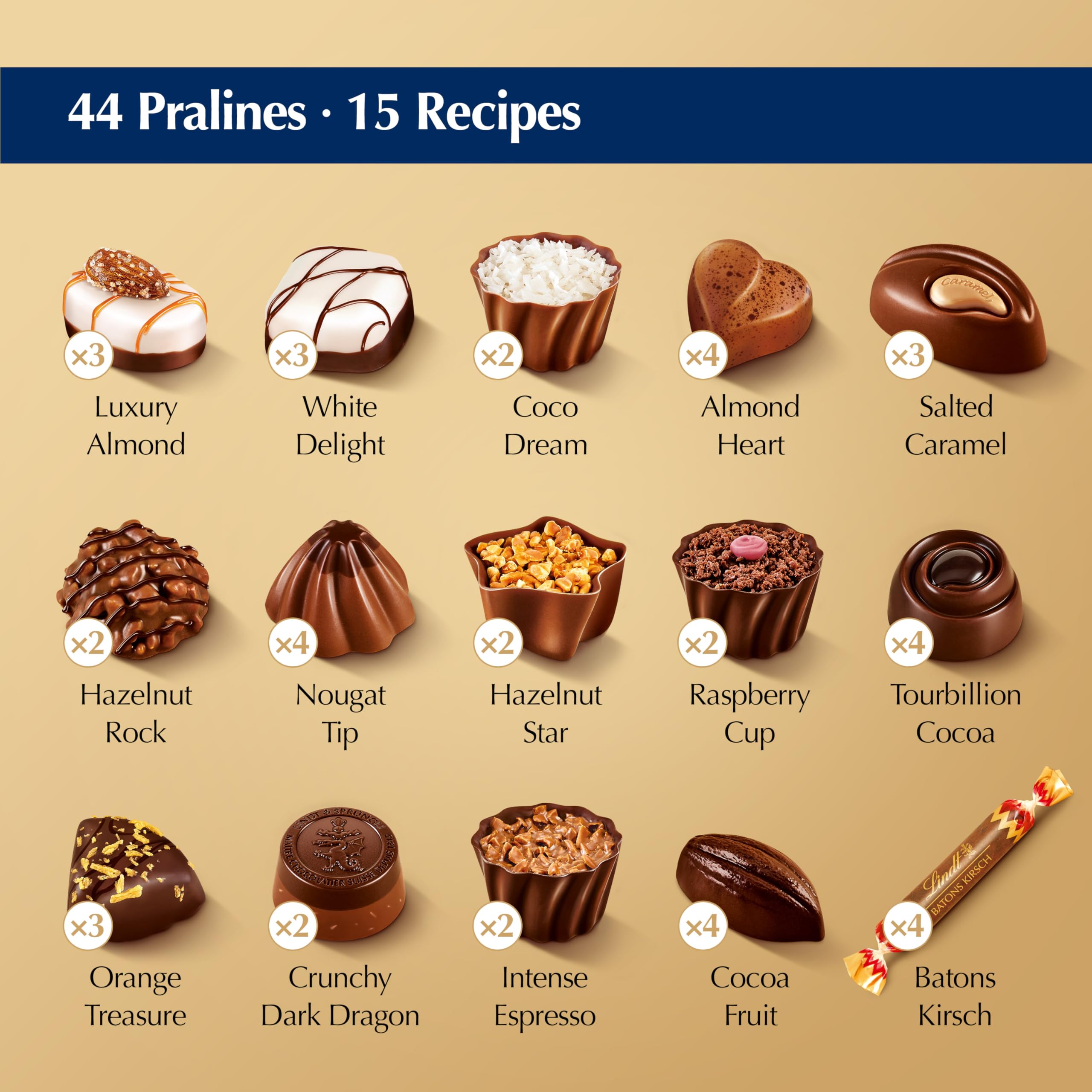Lindt Swiss Luxury Selection Chocolate Gift Box - 443g Assorted Pralines 3