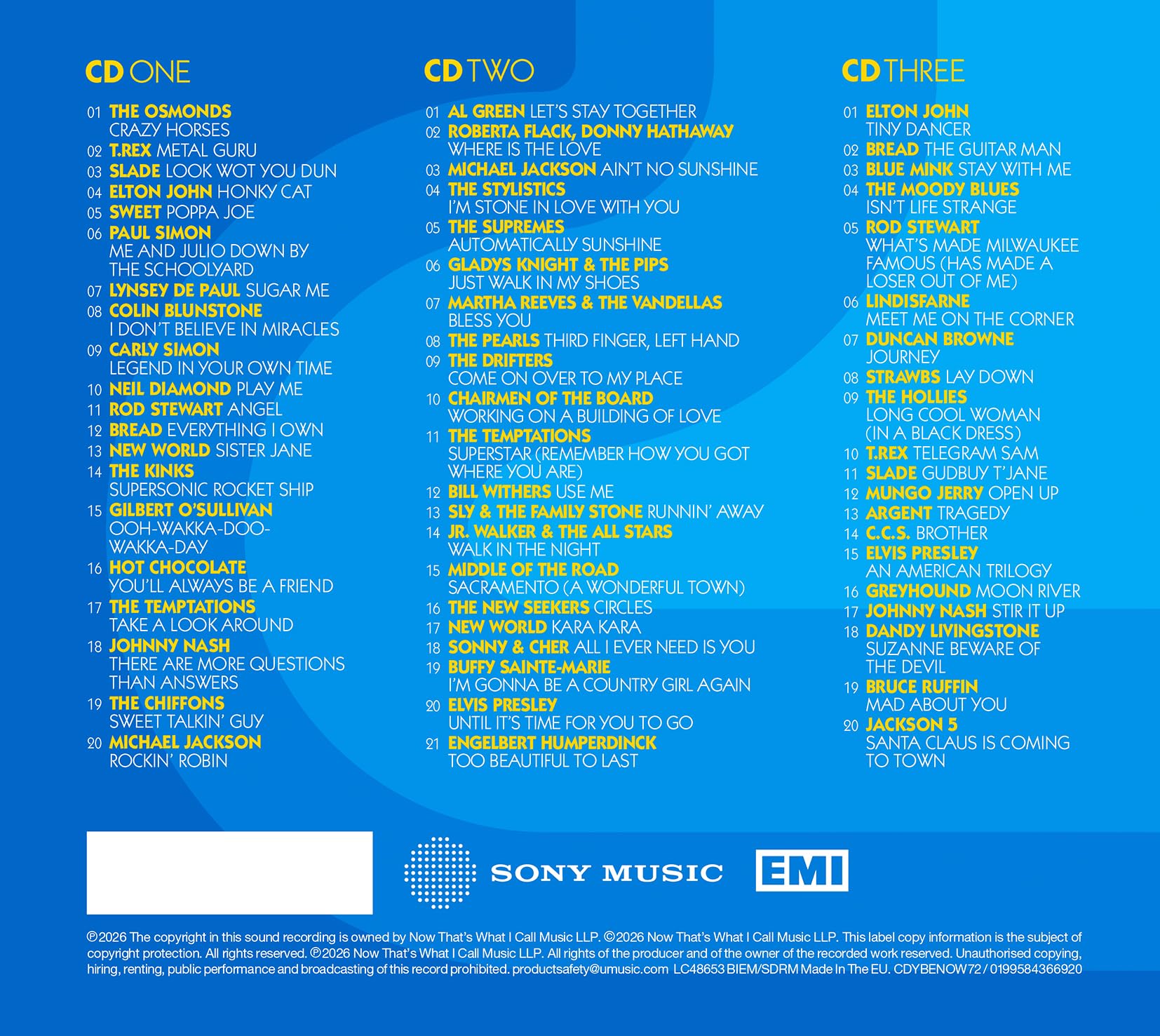 Various Artists - NOW Yearbook Extra 1972 [3CD Box Set]