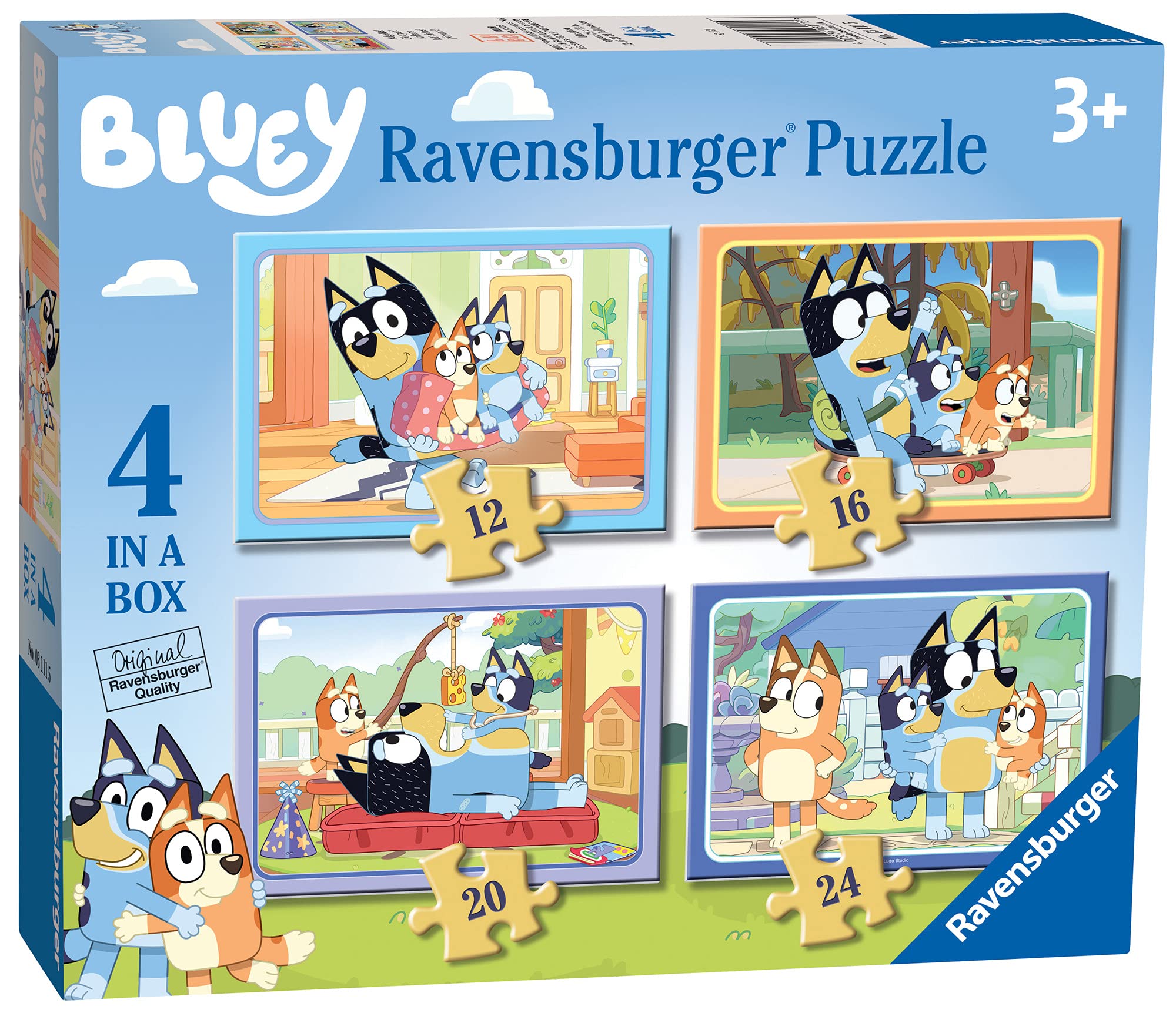 Ravensburger Bluey 4-in-1 Jigsaw Puzzle Set - 12, 16, 20, 24 Piece Puzzles for Kids 3+ 1
