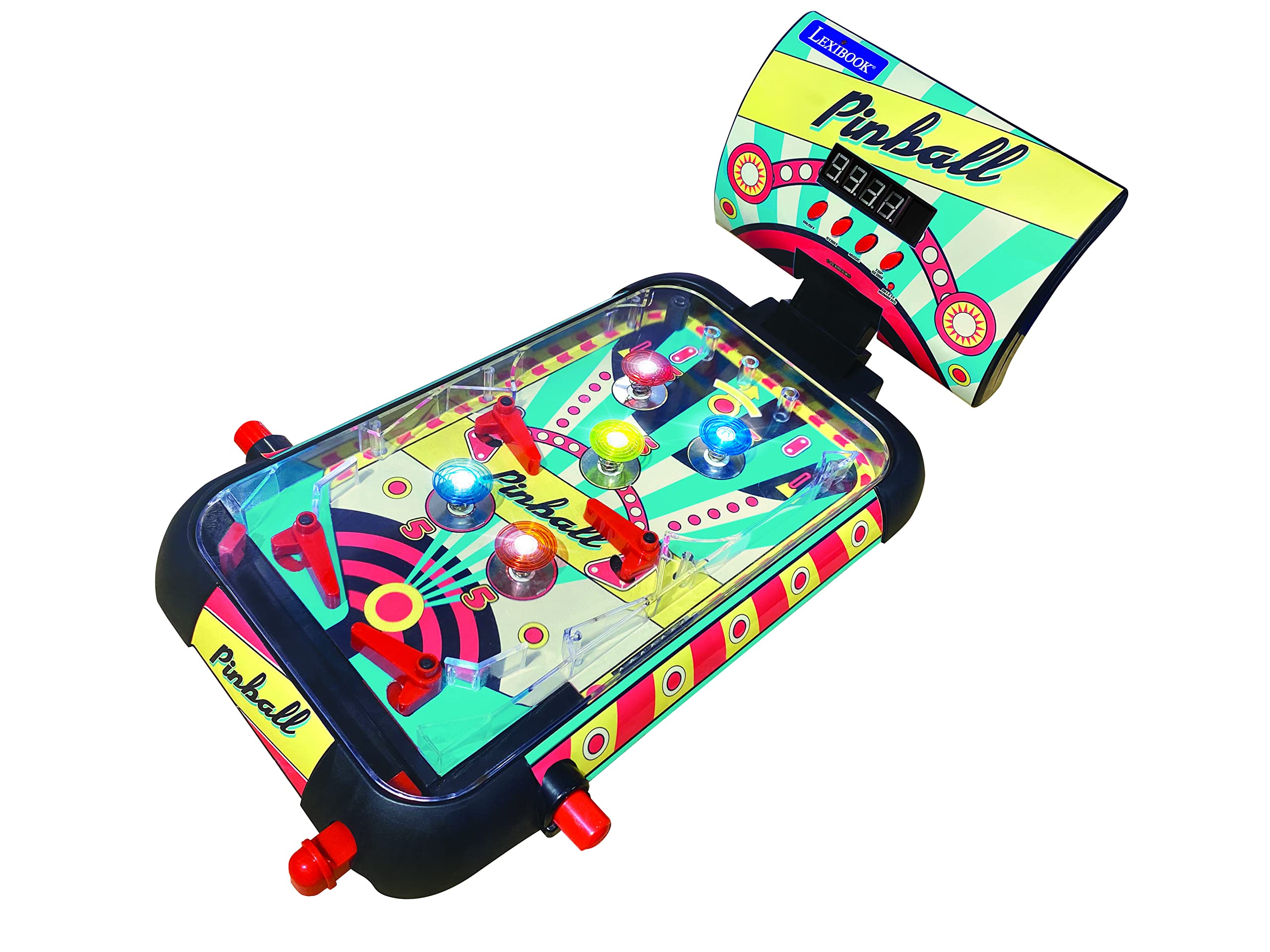 Lexibook Electronic Table Pinball Game with LCD Screen and Sound Effects JG610