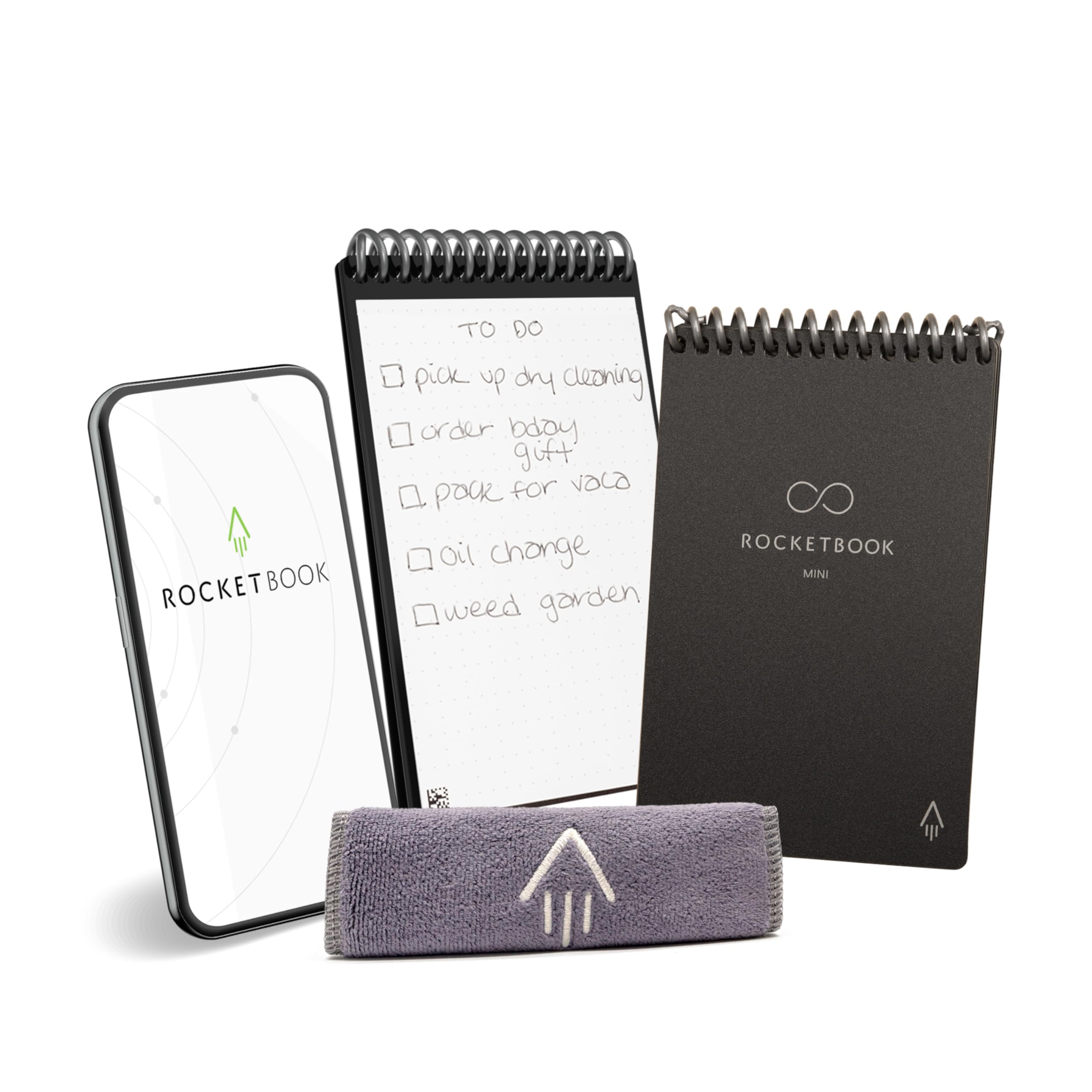 Rocketbook Mini Reusable Smart Notepad - Pocket Size 8.9 x 14 cm | Dot Grid | Black 1