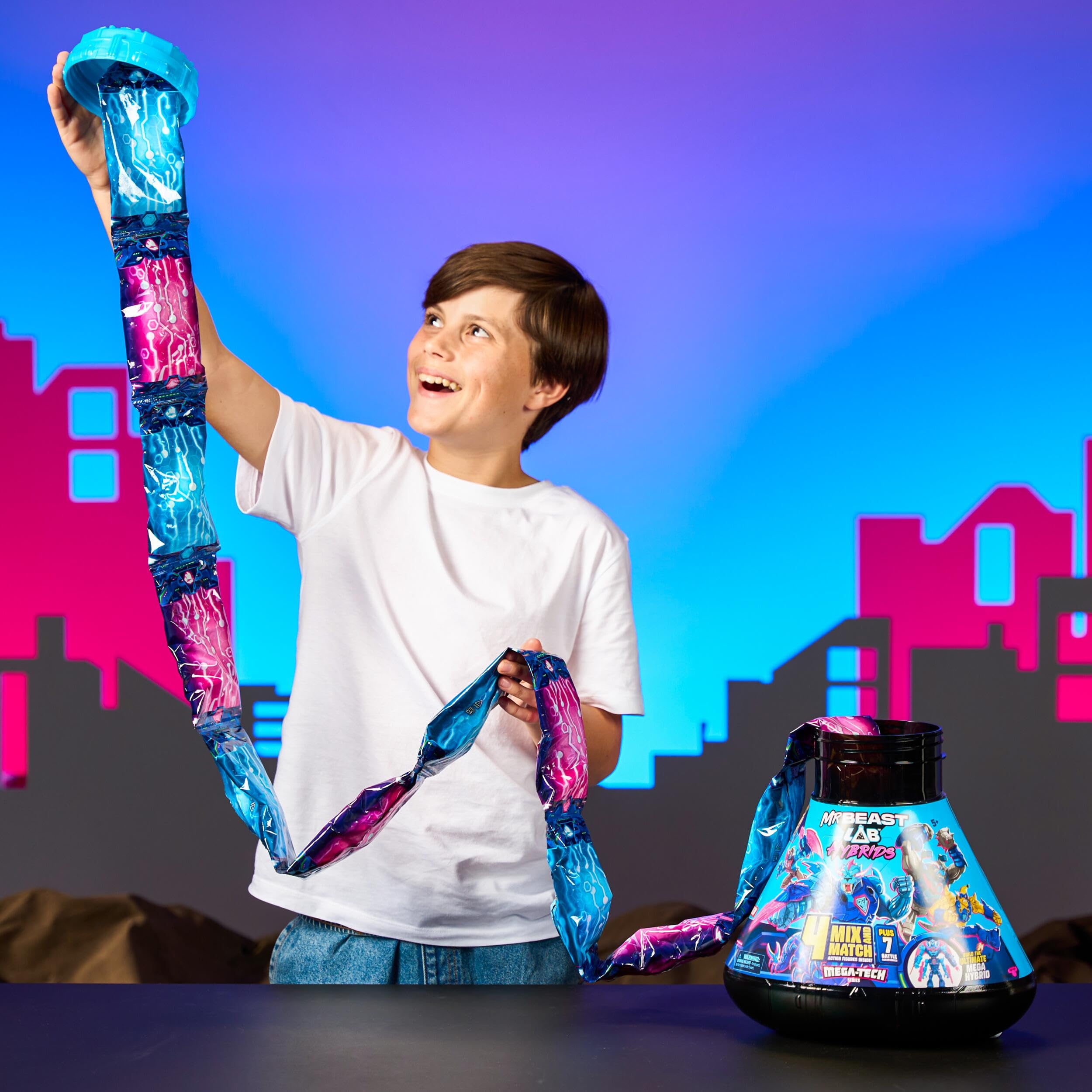 MrBeast Lab Hybrids Mega Pack - 4 Mix & Match Action Figures, 7 Accessories 4