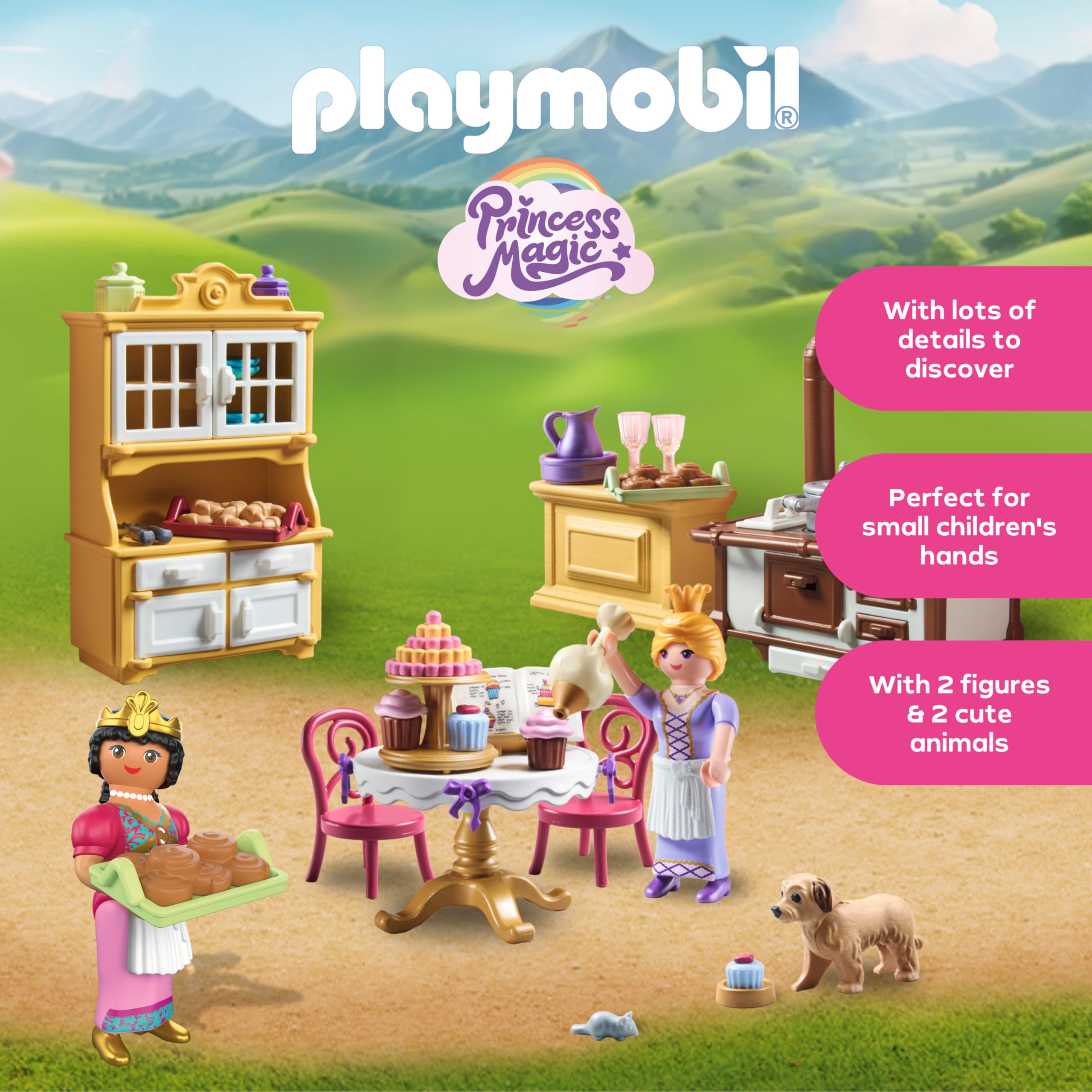 PLAYMOBIL Princess Magic Royal Kitchen Playset - Baking & Imaginative Role Play for Ages 4-10 4