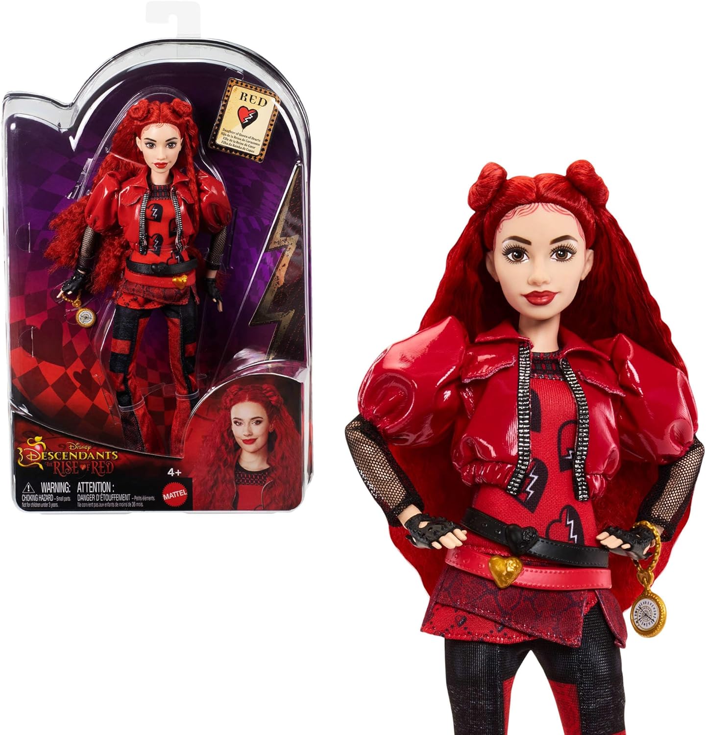 Disney Descendants: The Rise of Red Fashion Doll – Red, Daughter of Queen of Hearts, 11-Point Articulation, Ages 4+ 1