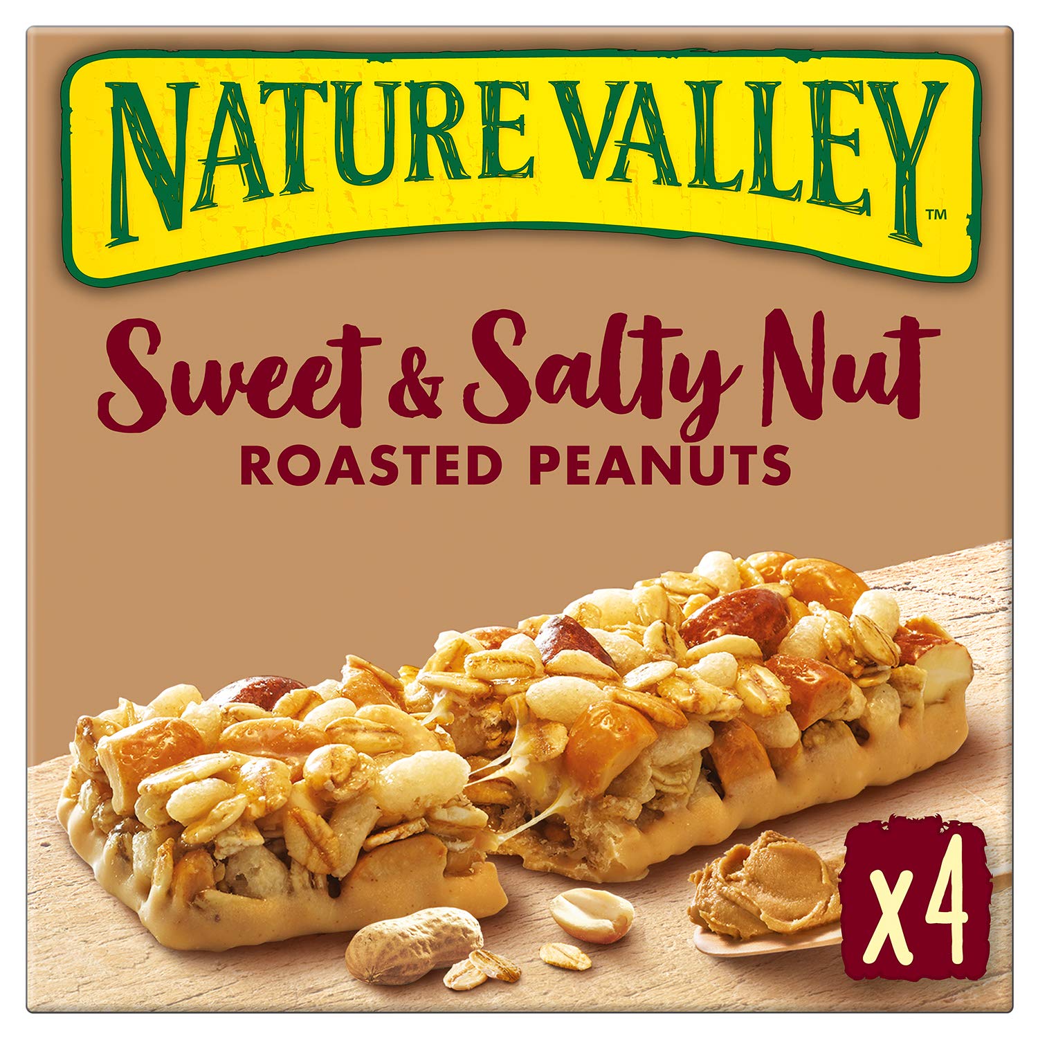 Nature Valley Sweet & Salty Nut Roasted Peanuts Cereal Bars - High Fiber | 30g Bar (Pack of 32)
